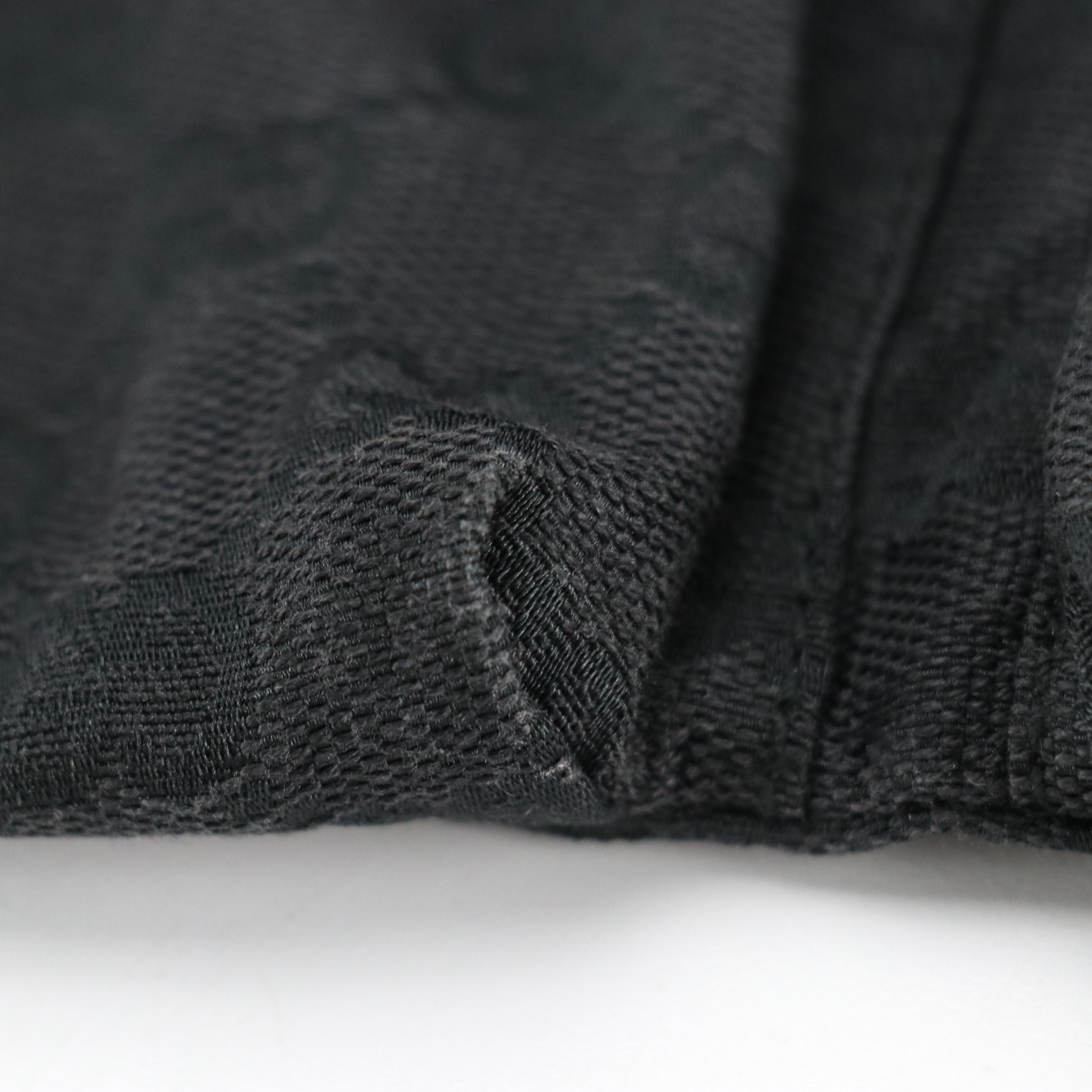 Gucci Double Pocket Belt Bag in Black GG Canvas and Black Leather