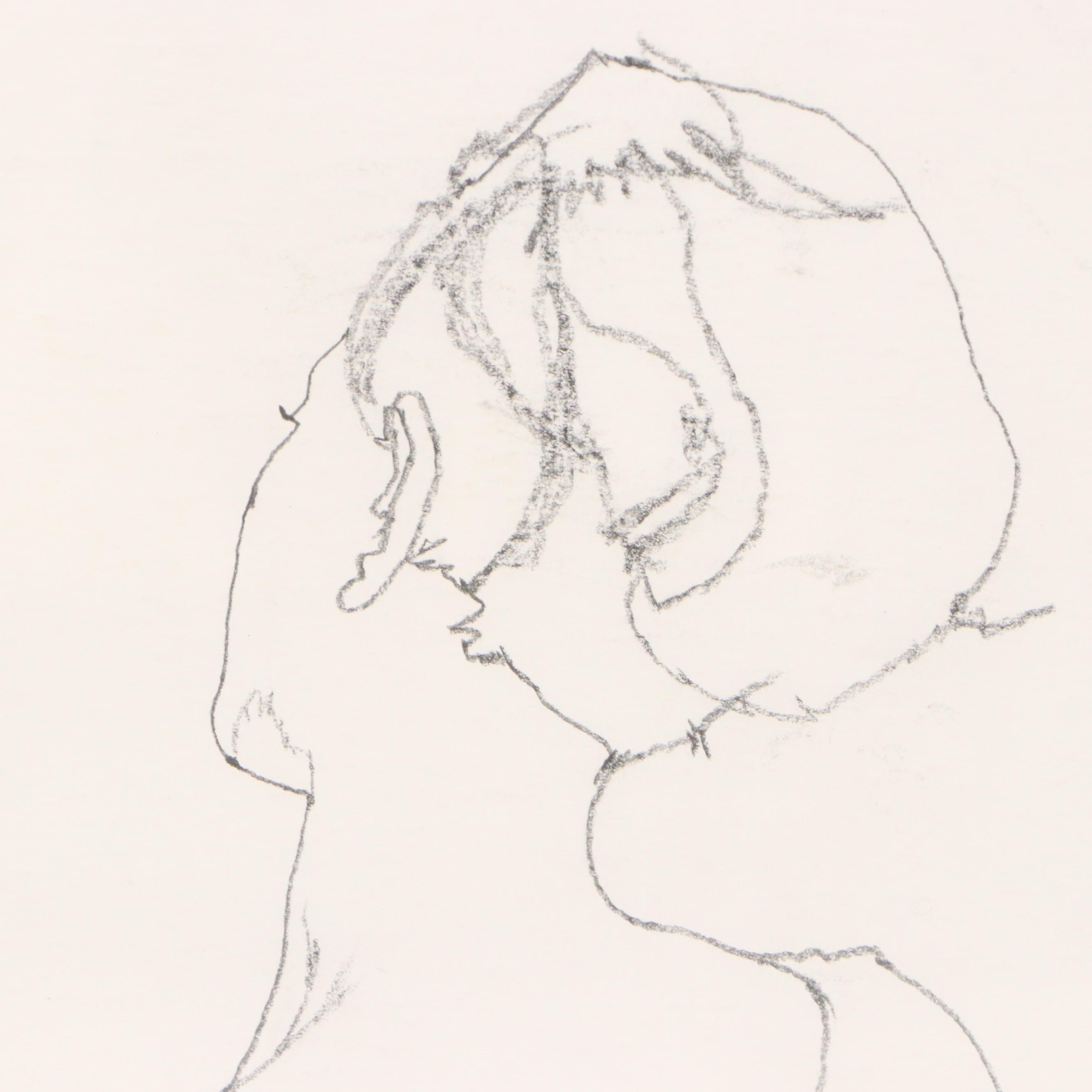 Paul Wagener Graphite Drawing Figure Study of Ballerina, Late 20th Century