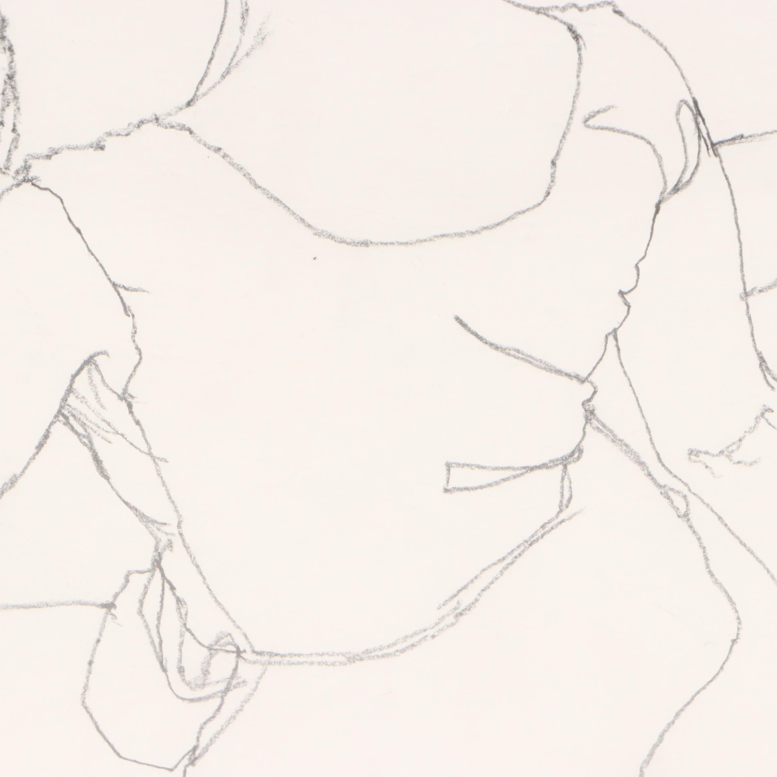 Paul Wagener Graphite Drawing Figure Study of Ballerina, Late 20th Century