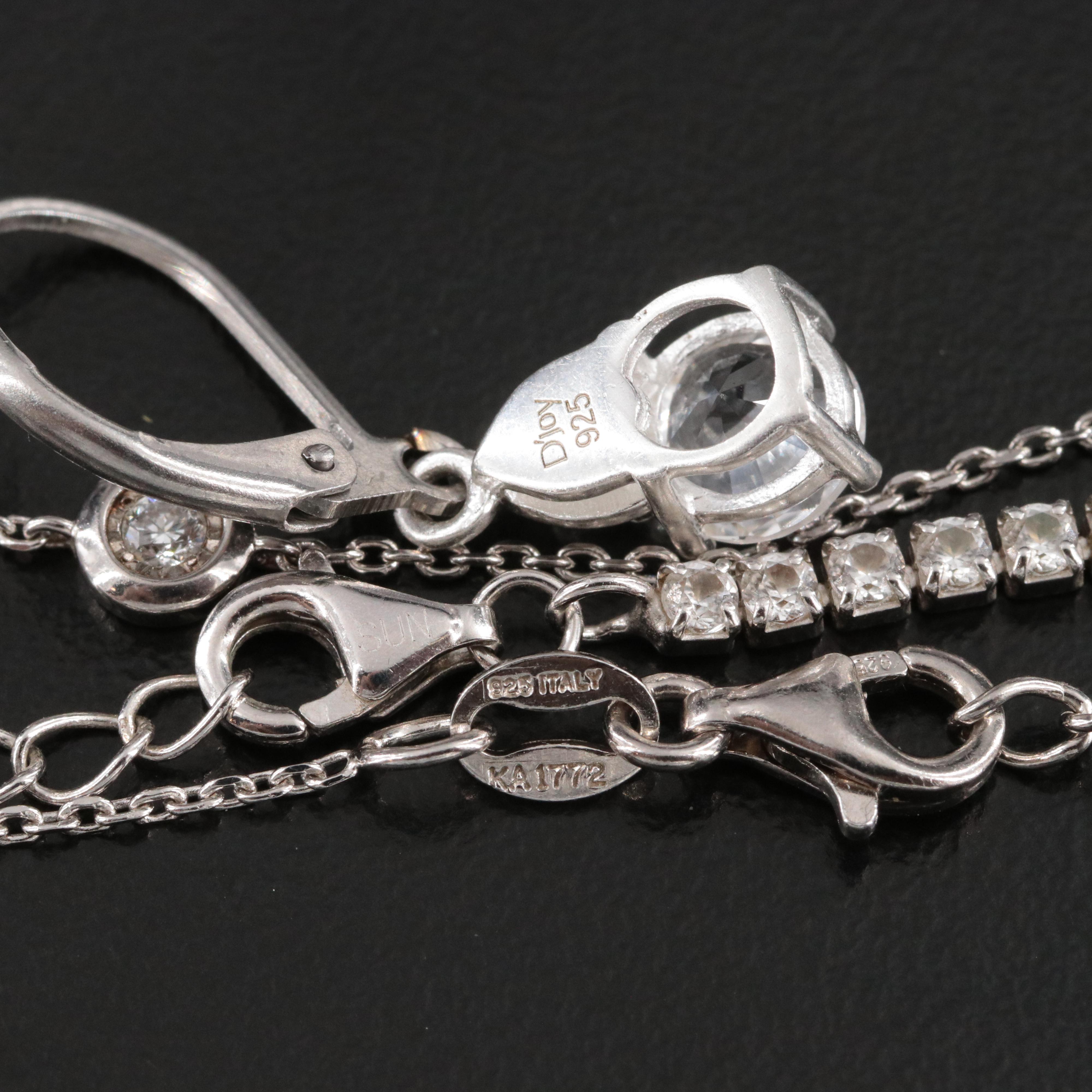 Sterling Jewelry Collection Including CZ and Sapphires