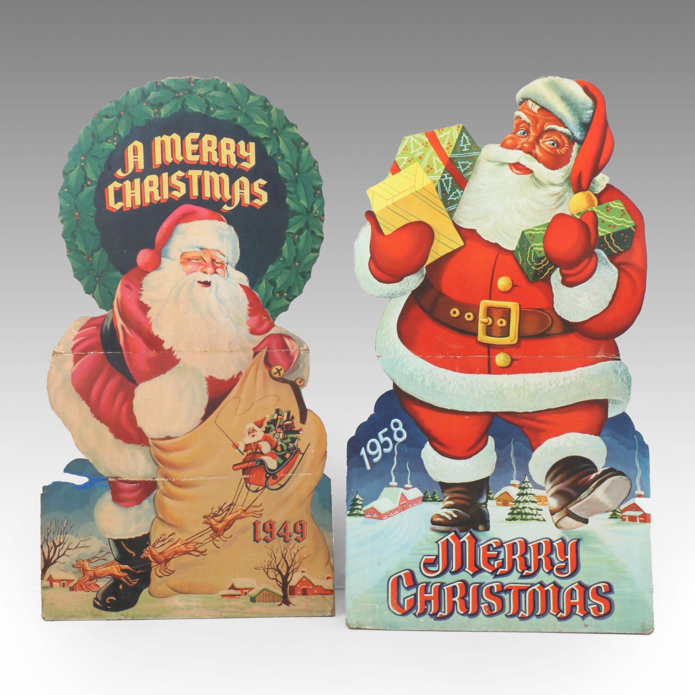 A Merry Christmas and Other Die-cut Vintage Santa Stand-Ups
