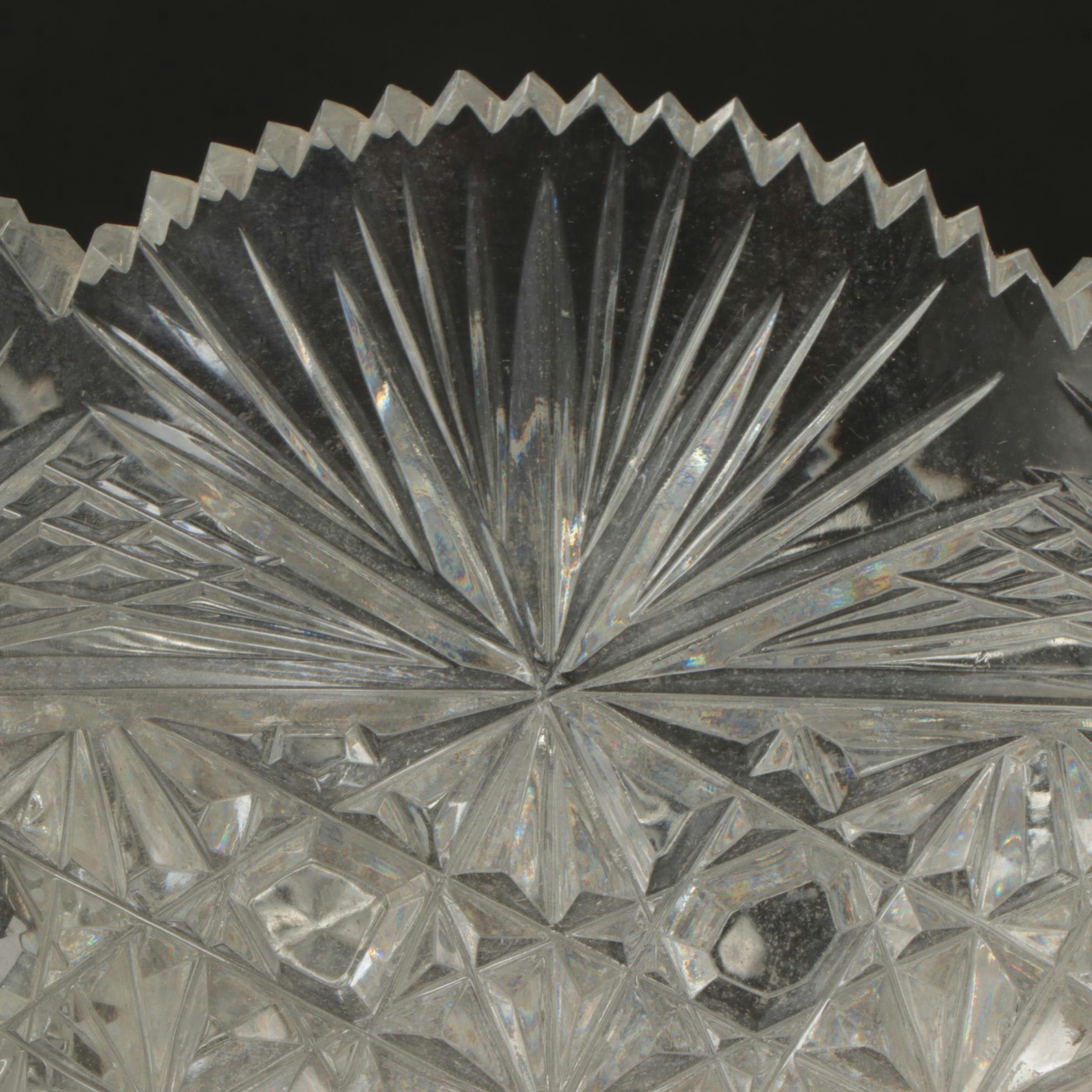 American Brilliant Cut Glass Russian Style Floor Vase, 20th Century