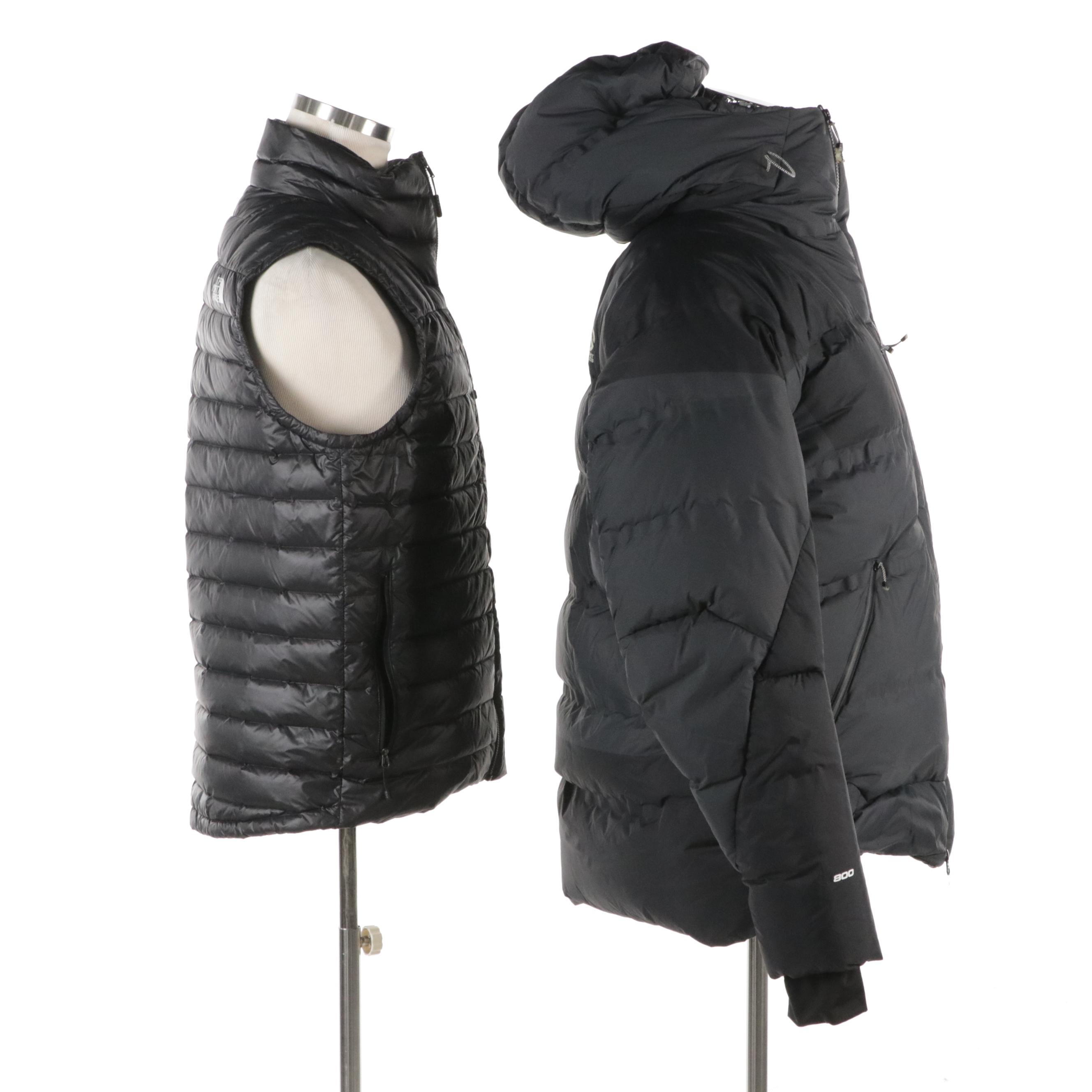 Men's The North Face Summit Series Hooded Coat and Zip Vest in Black