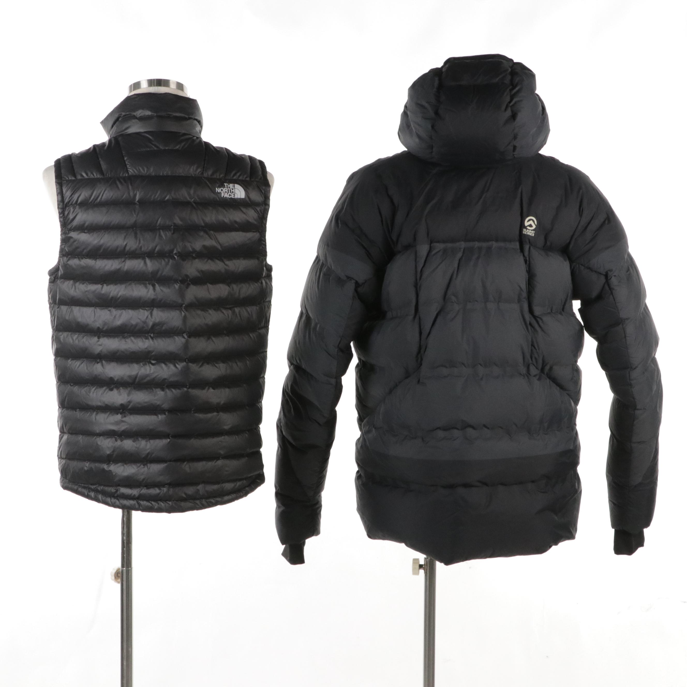 Men's The North Face Summit Series Hooded Coat and Zip Vest in Black