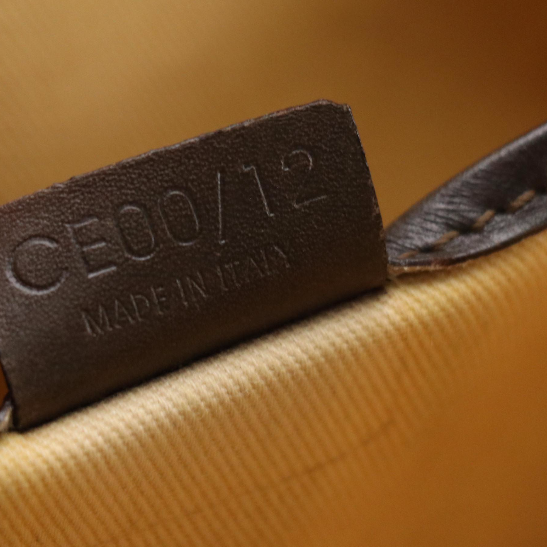 Celine Zip Around Boston Bag in Brown C Macadam Canvas and Leather Trim