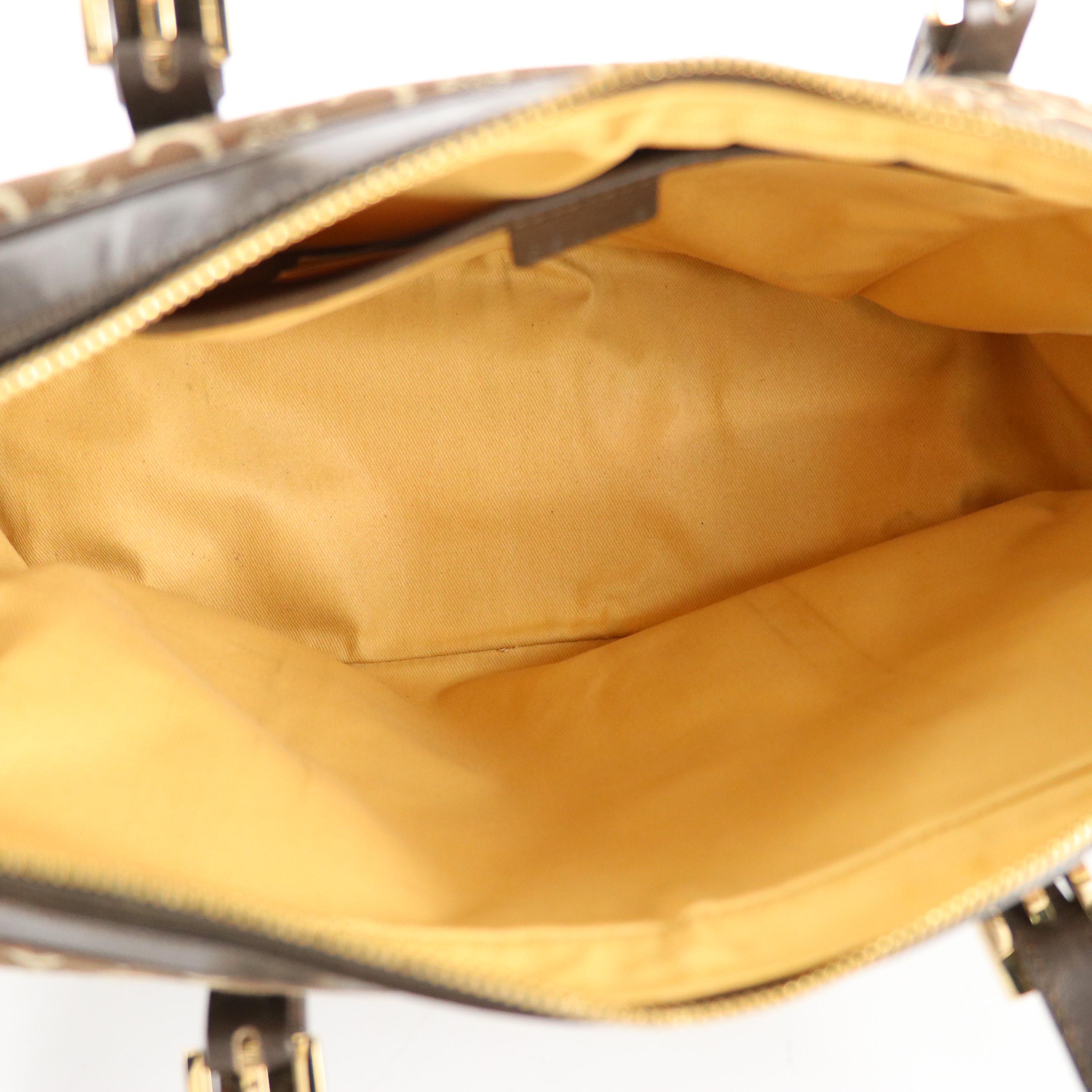 Celine Zip Around Boston Bag in Brown C Macadam Canvas and Leather Trim