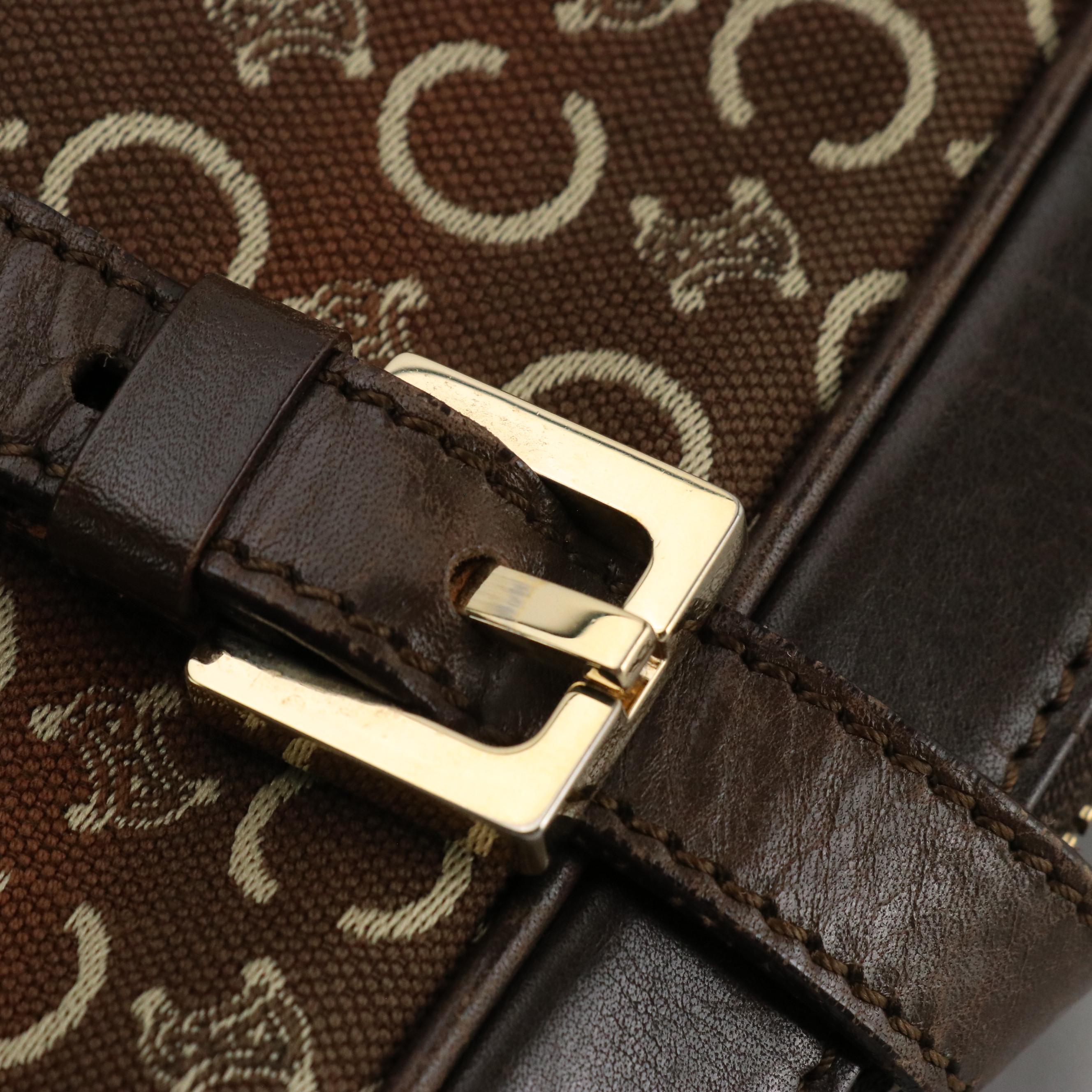 Celine Zip Around Boston Bag in Brown C Macadam Canvas and Leather Trim