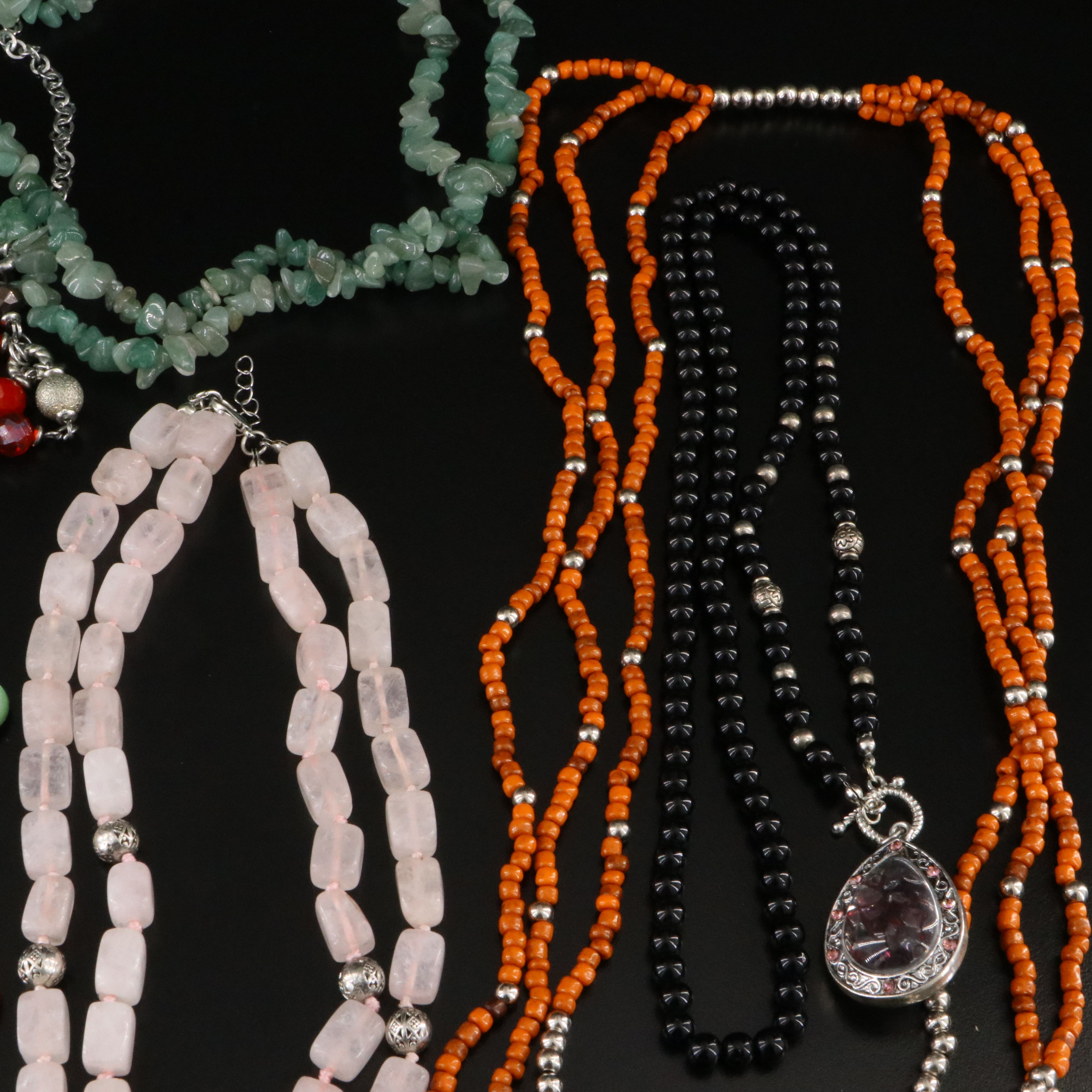 Rose Quartz, Mother-of-Pearl and Aventurine Featured in Necklace Collection