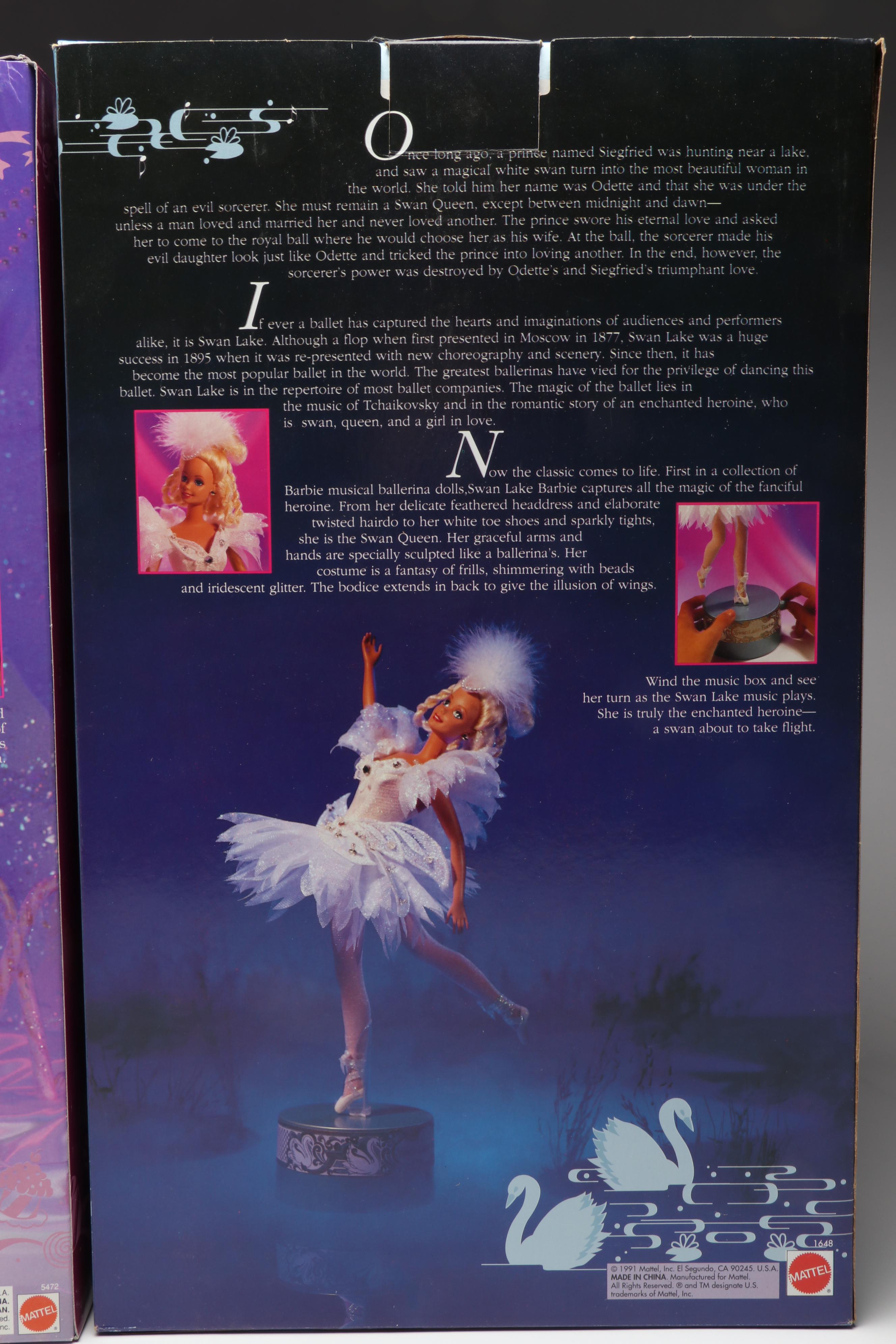Mattel "Swan Lake" and "Nutcracker" Barbie Musical Ballerina Dolls