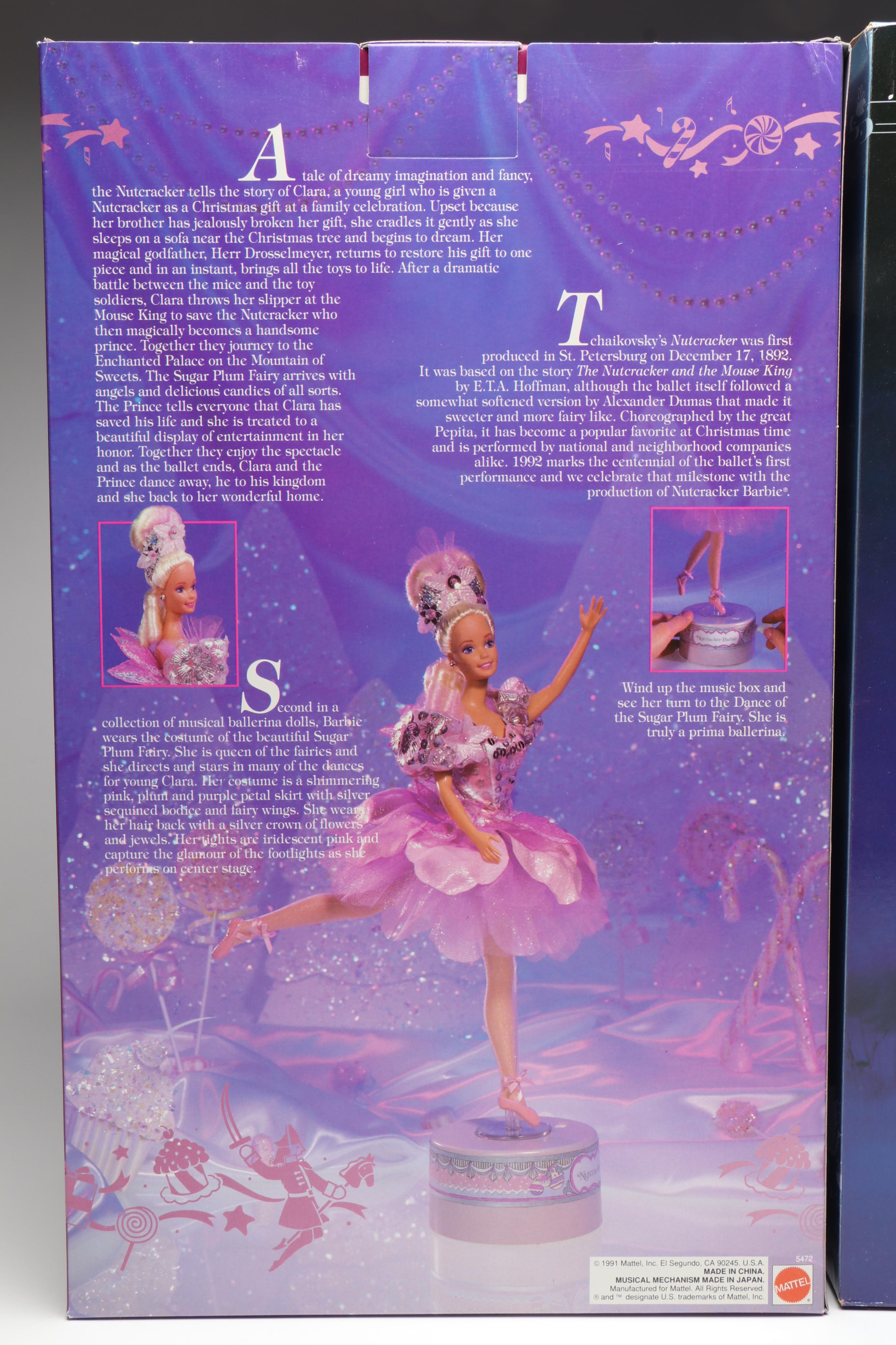 Mattel "Swan Lake" and "Nutcracker" Barbie Musical Ballerina Dolls