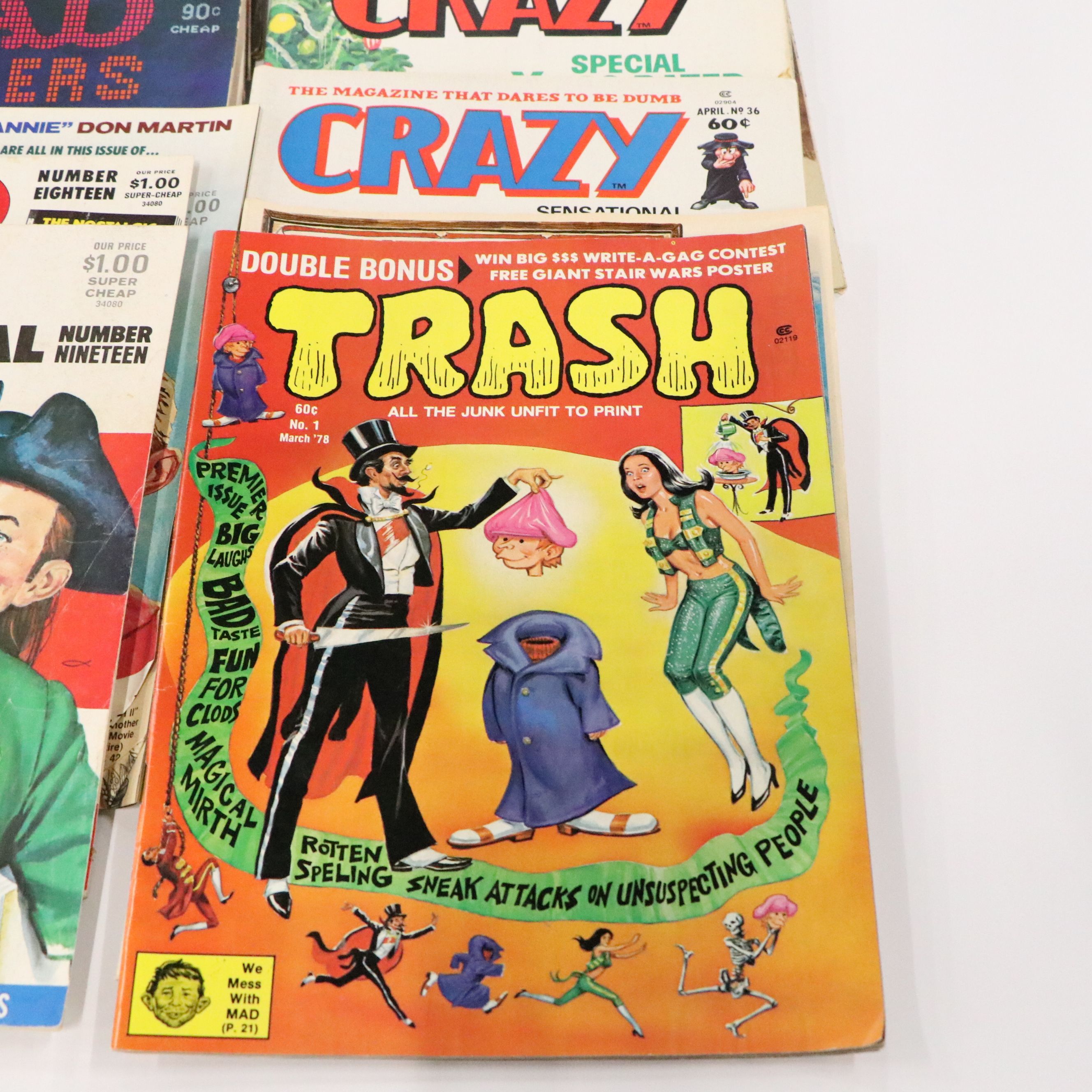 "MAD" and "Crazy" Magazine with "The National Crumb" and More Issues, 1970s