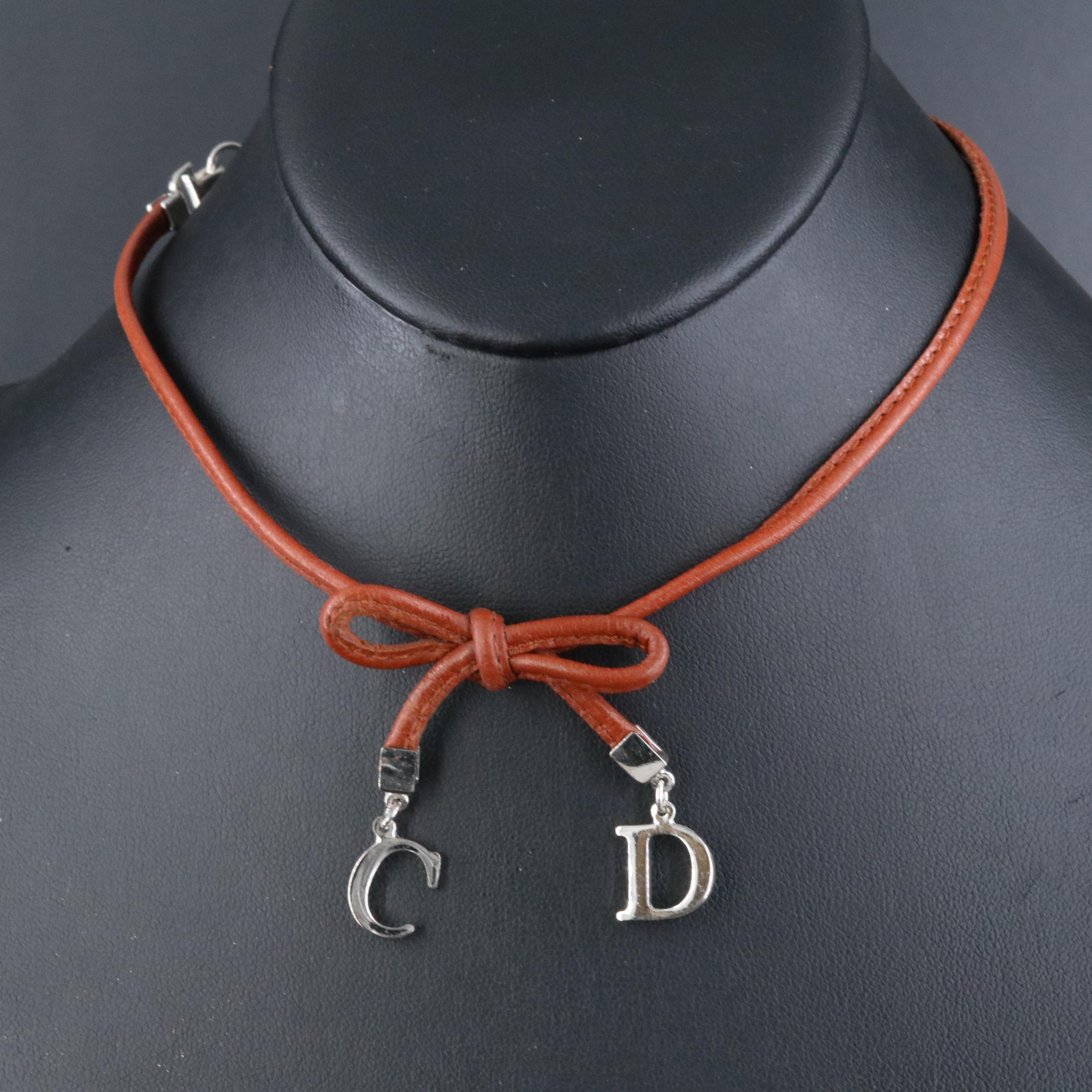 Christian Dior CD Bow Necklace