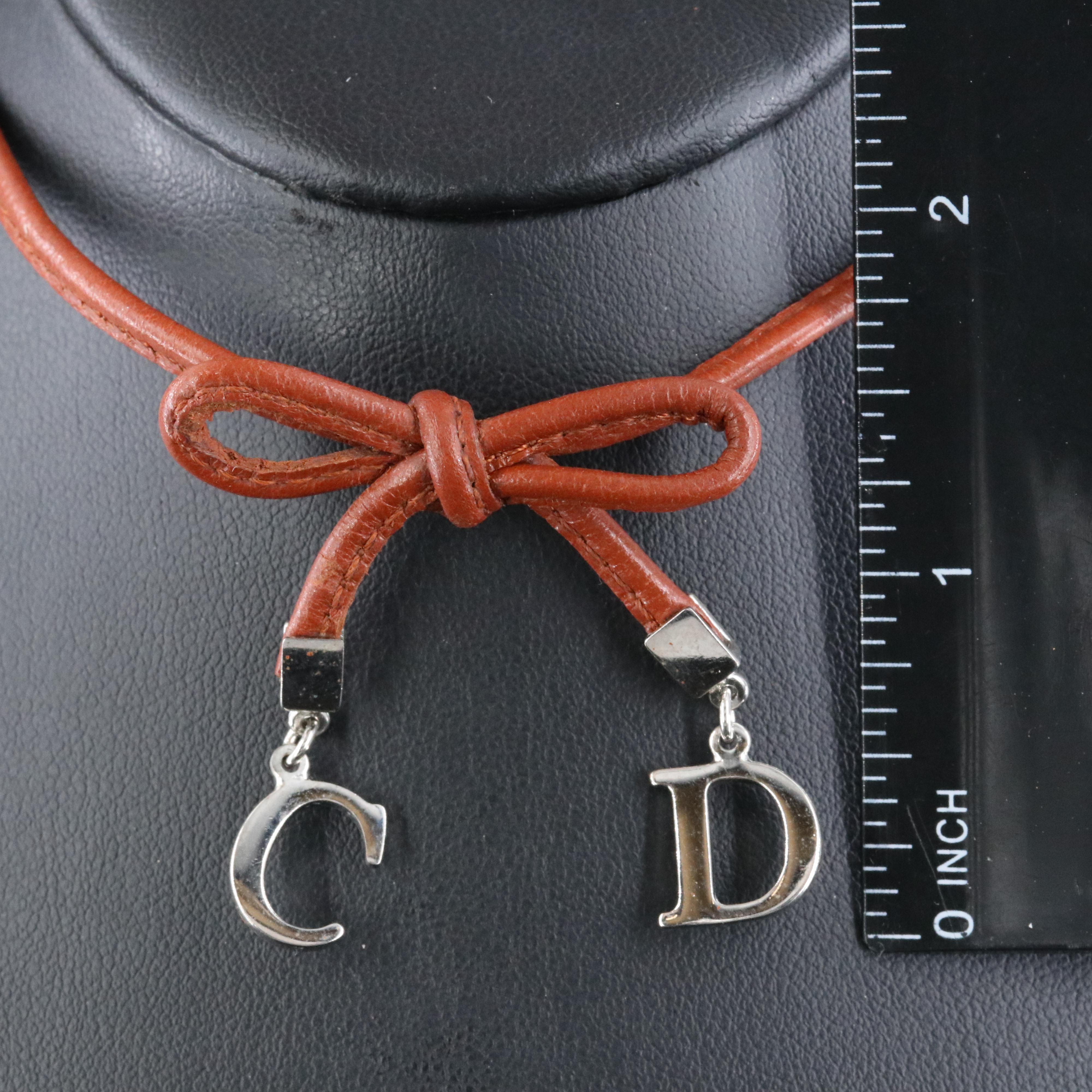 Christian Dior CD Bow Necklace