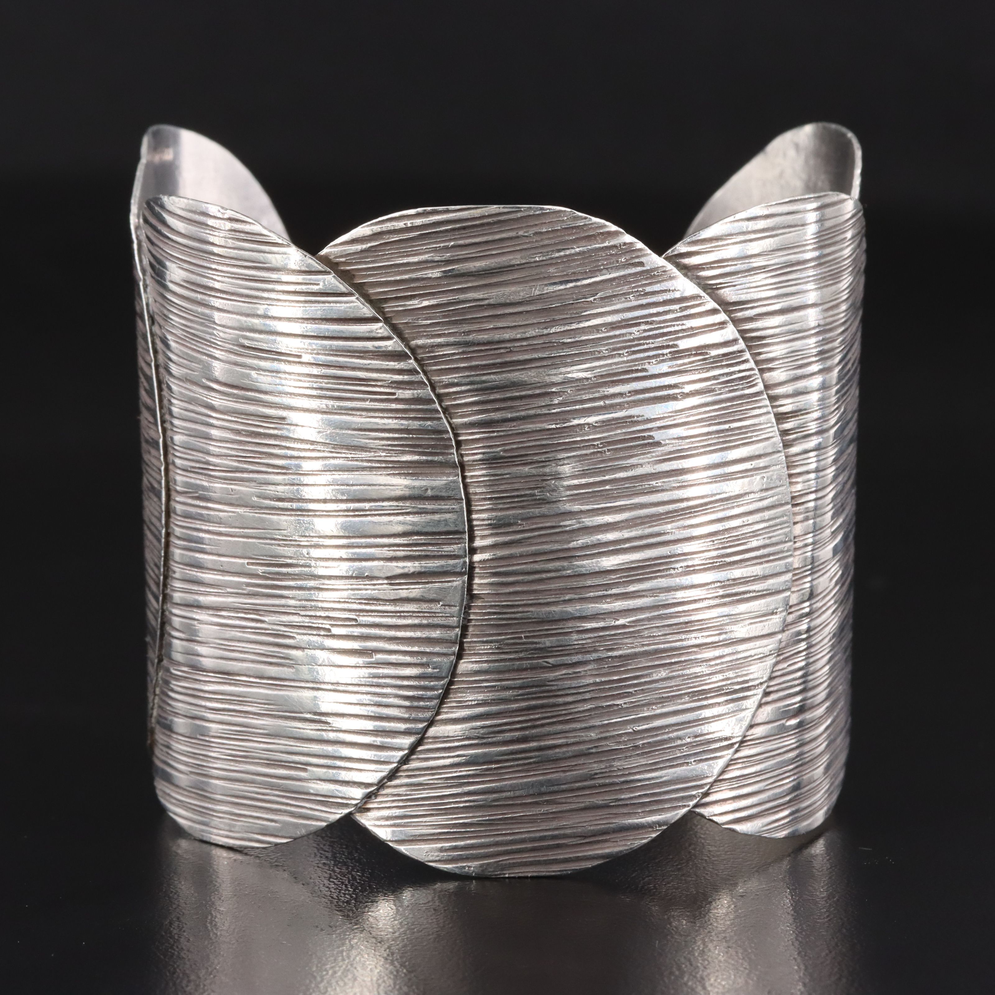 Sterling Circle Disc Cuff Bracelet