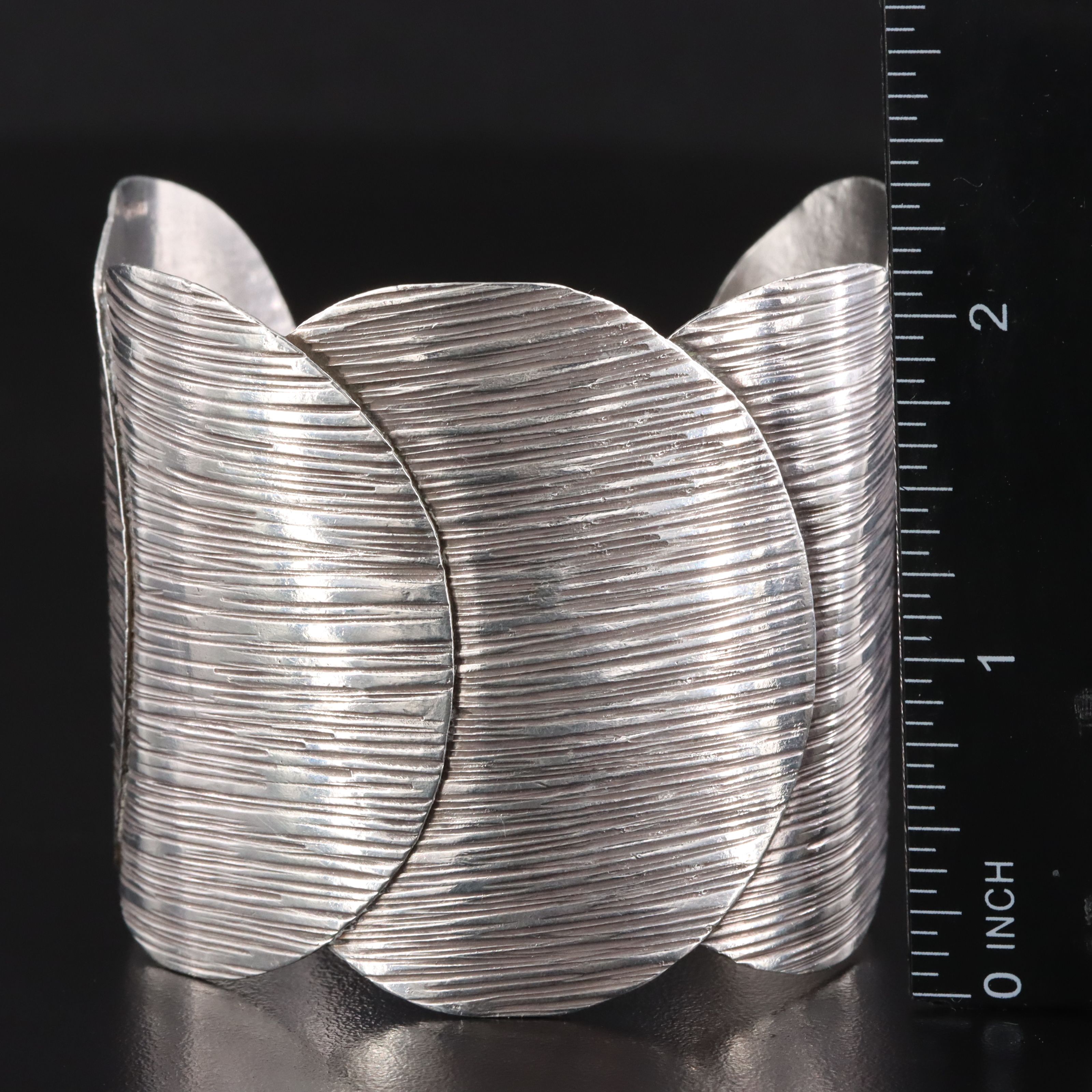 Sterling Circle Disc Cuff Bracelet