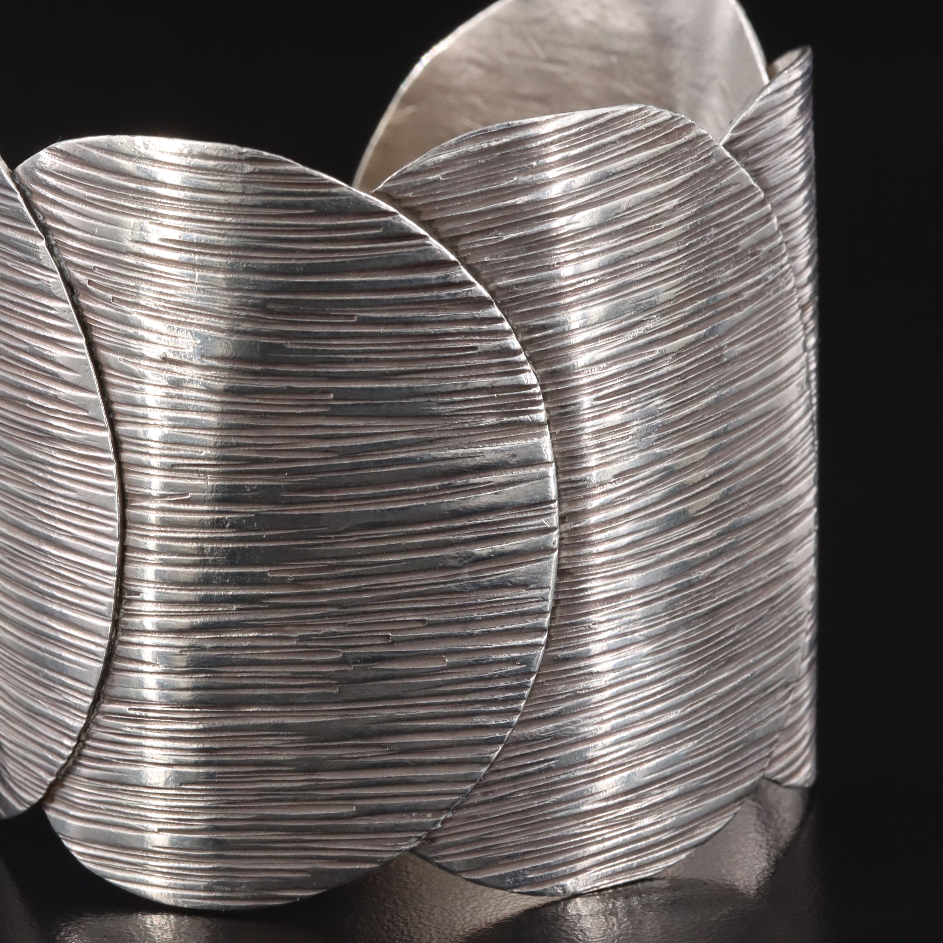 Sterling Circle Disc Cuff Bracelet