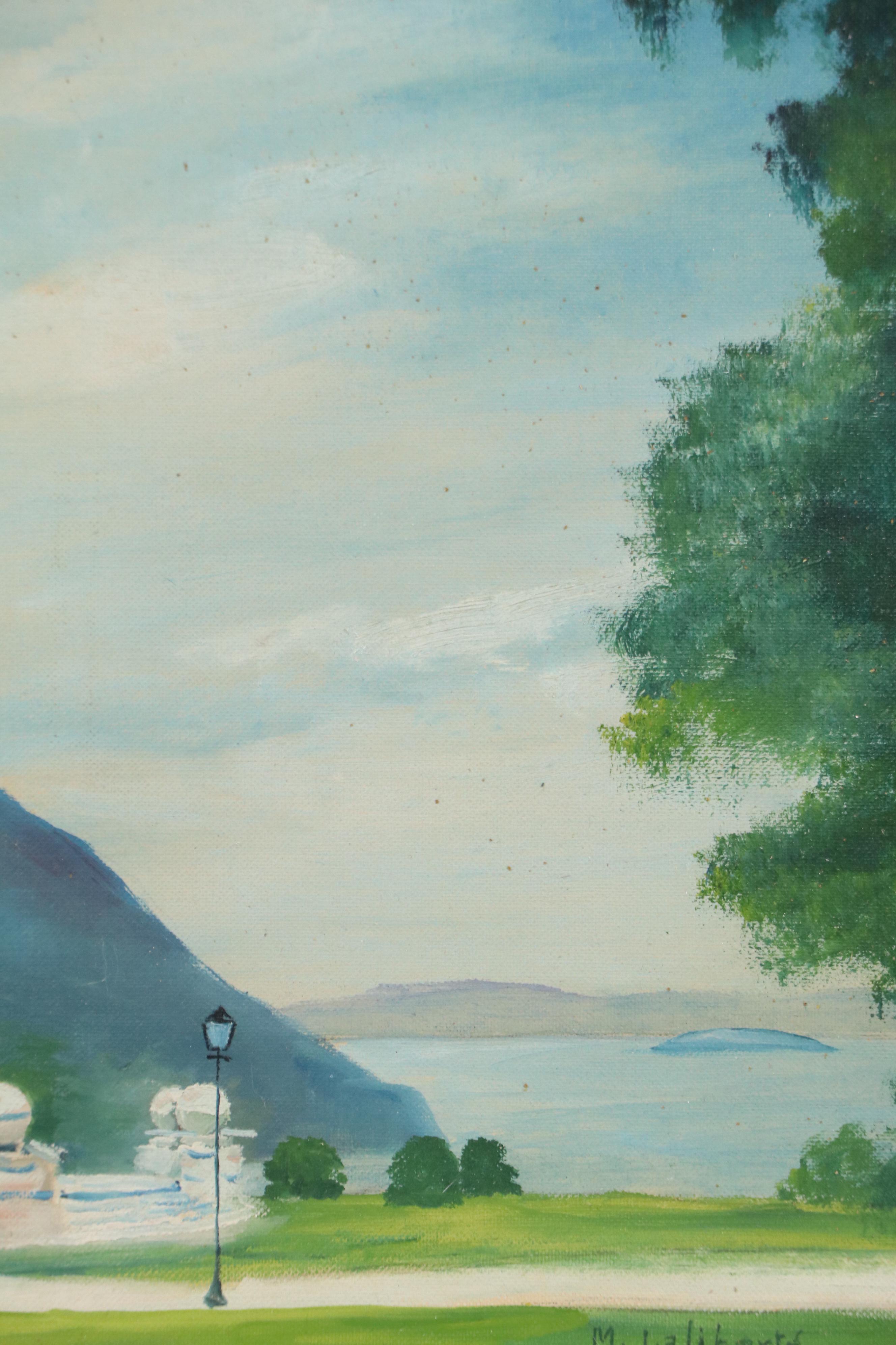 Madeleine Laliberté Oil Painting of Battle Monument, Mid-20th Century