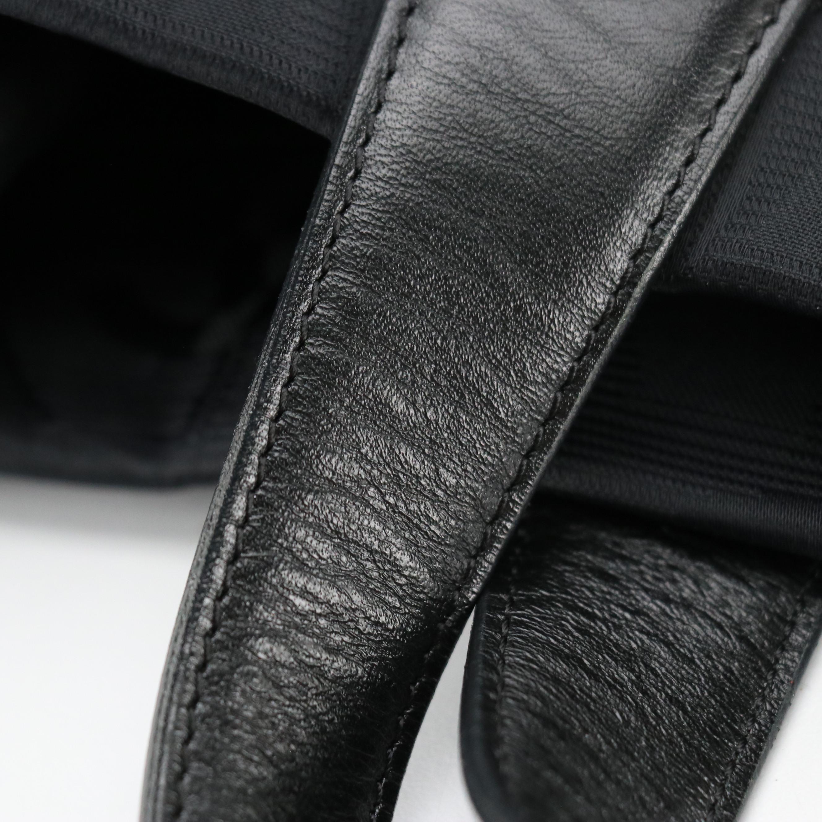 Chanel Travel Ligne Shoulder Tote in Black CC Nylon Jacquard with Leather Trim