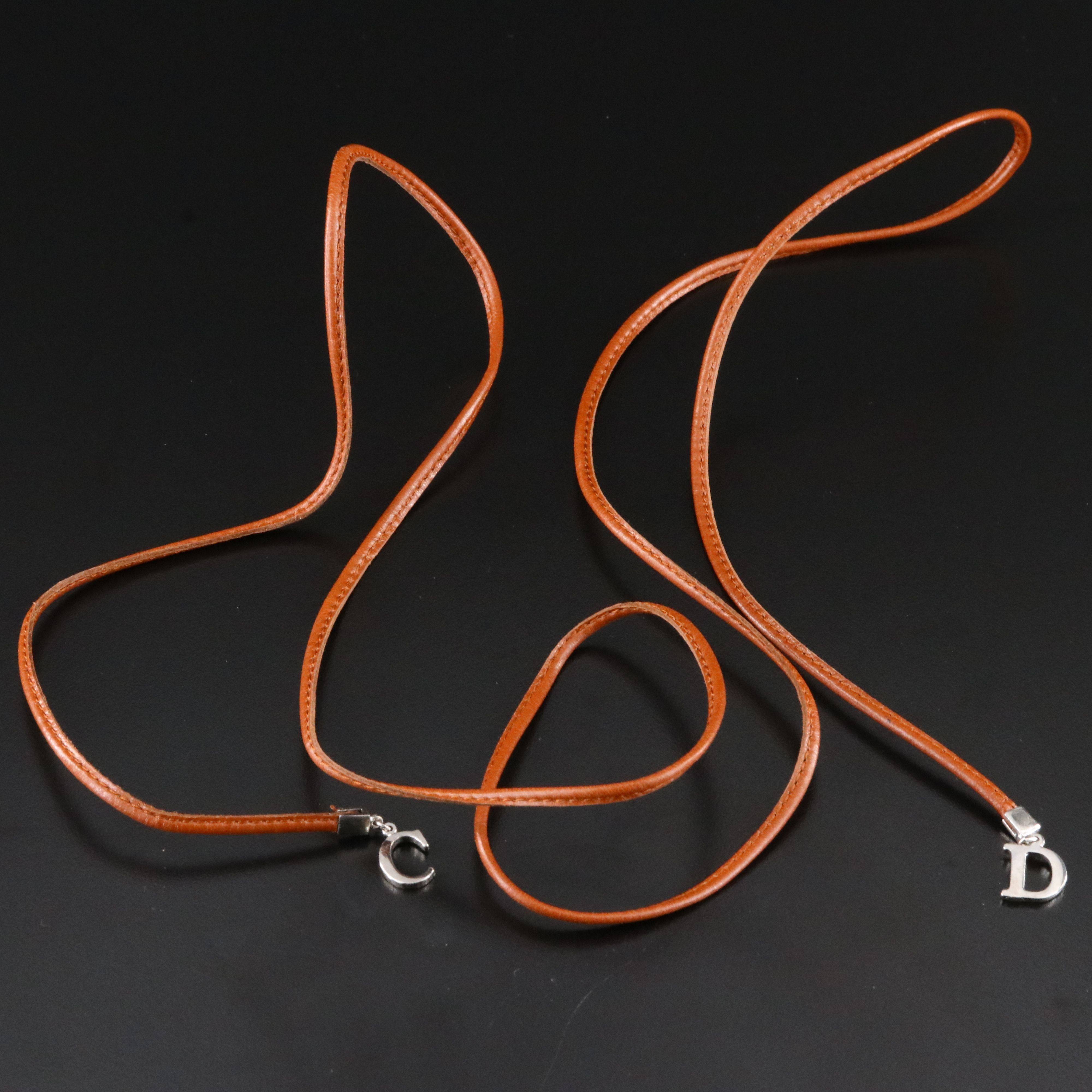 Christian Dior CD Faux Leather Wrist Wrap Bracelet or Necklace