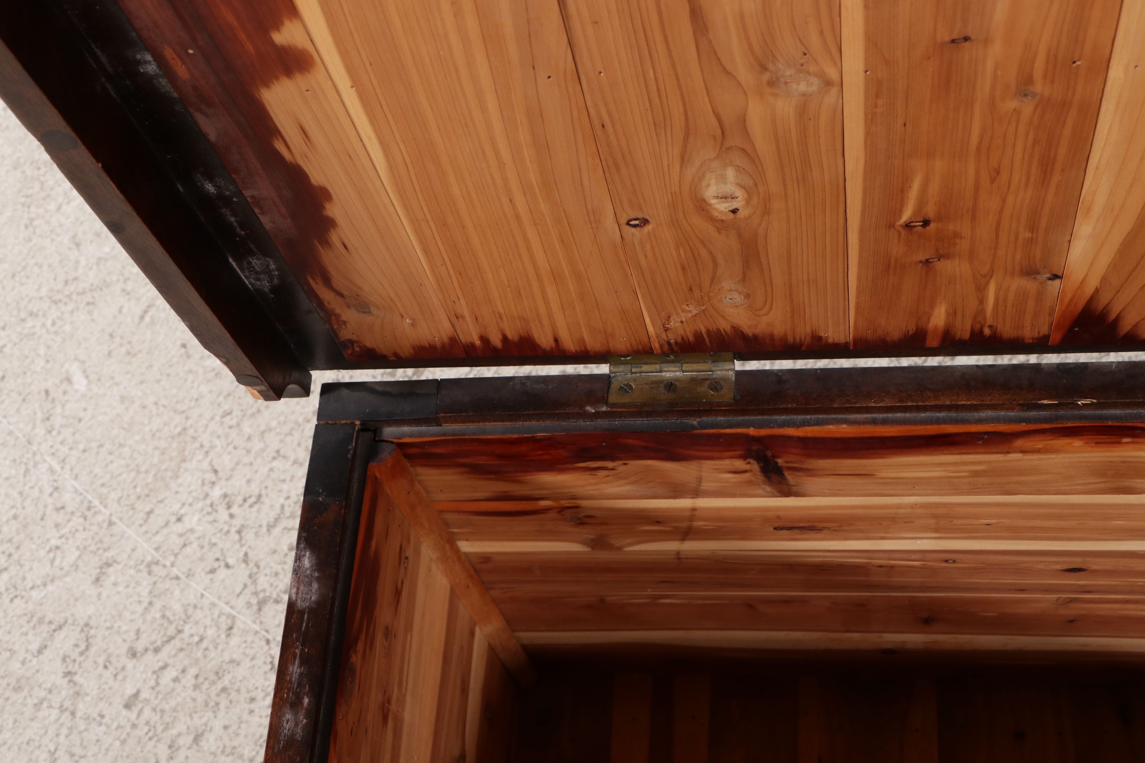 English Style Oak Coffered Front Cedar Lined Chest