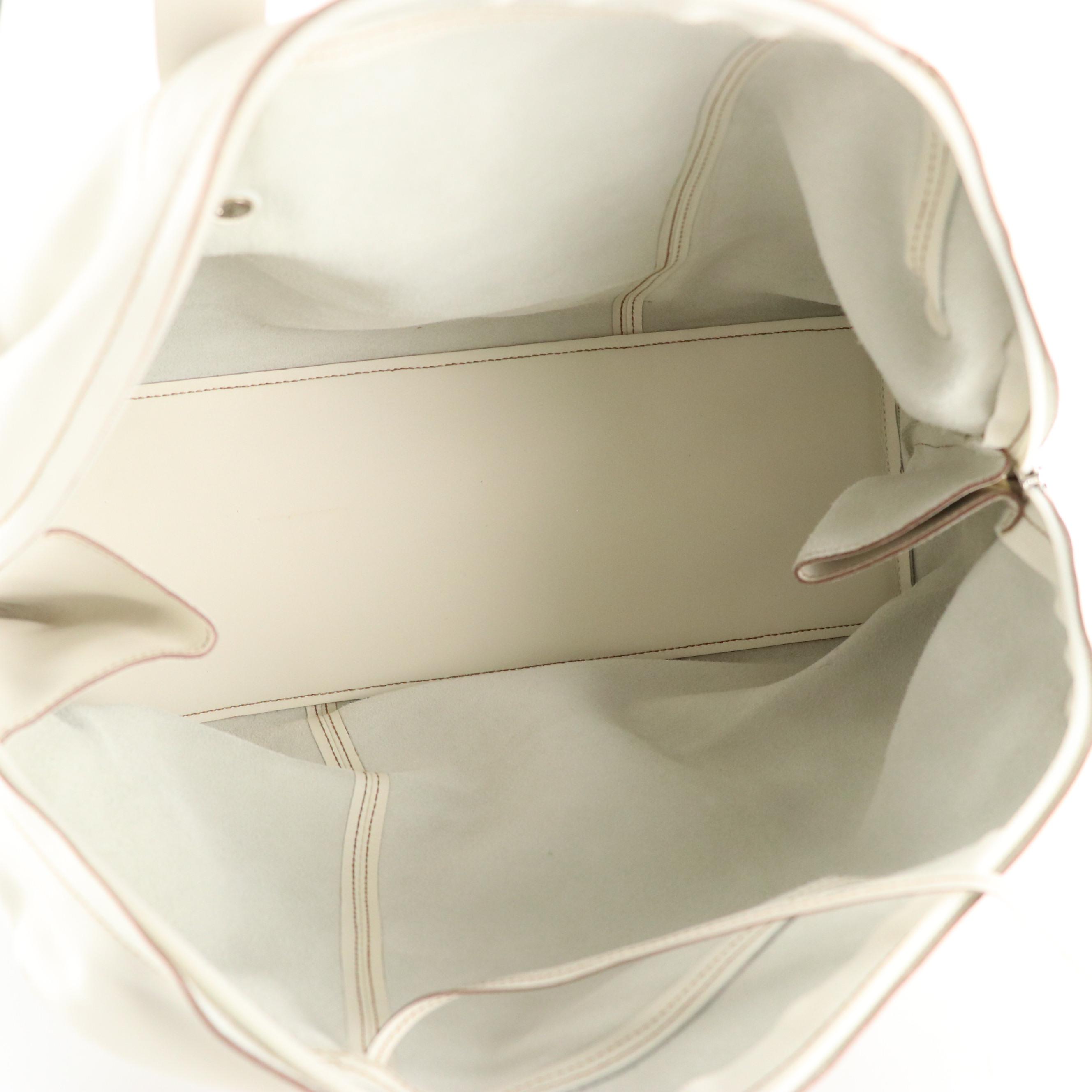 Loewe Domed Zip-Around Handbag in Soft White Lambskin Leather
