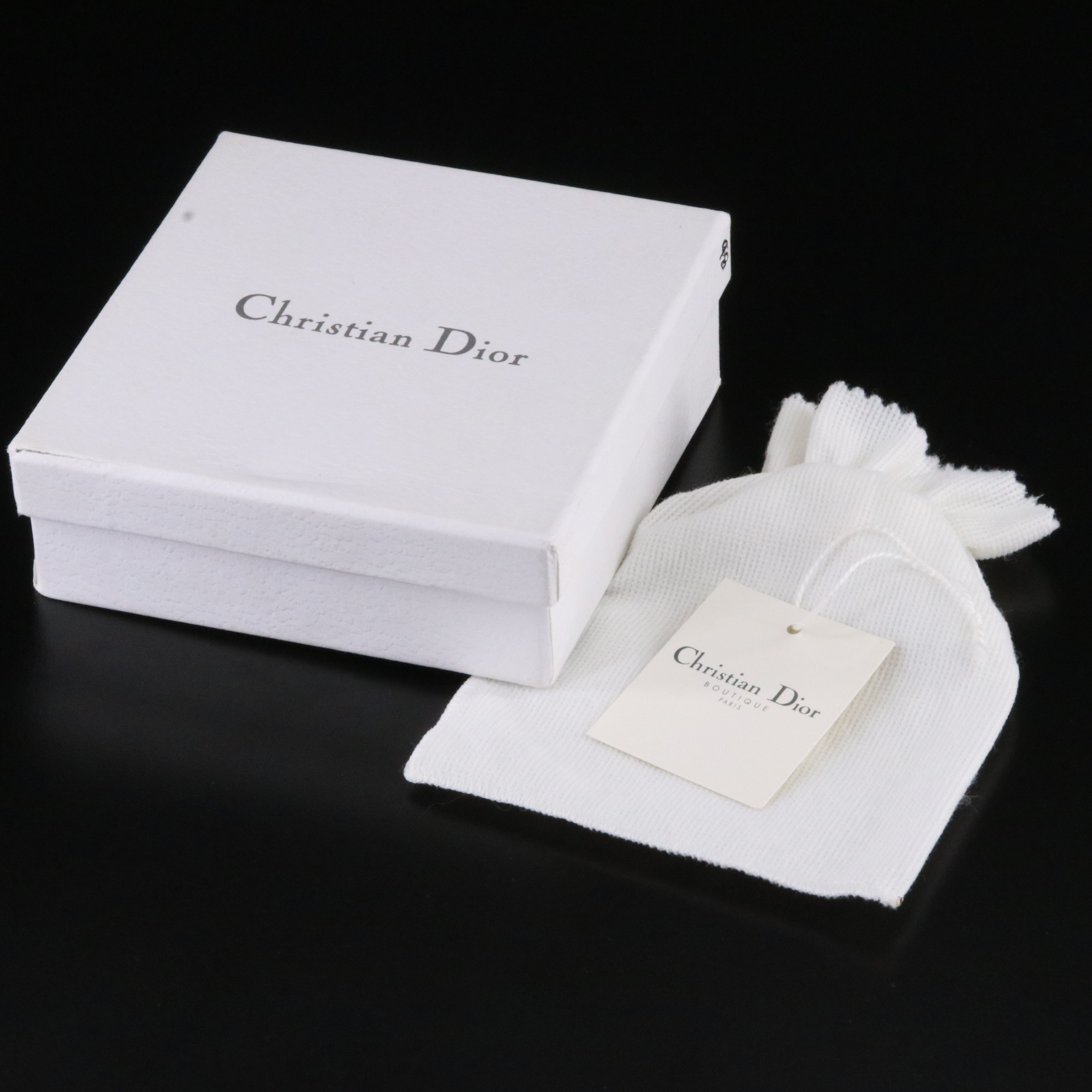 Christian Dior CD Faux Leather Bow Necklace