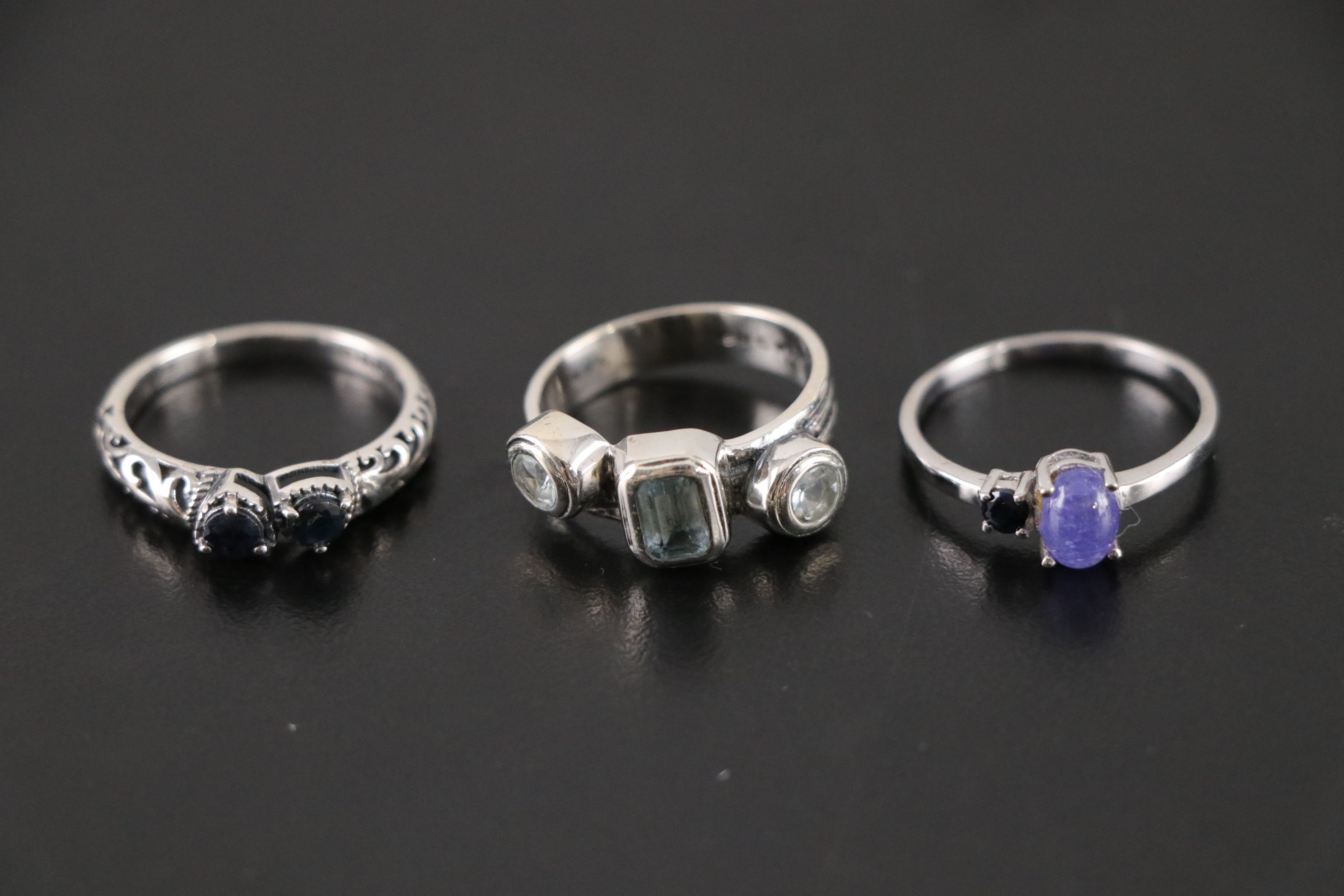 14 Assorted Sterling Silver Rings, Necklaces and Earrings