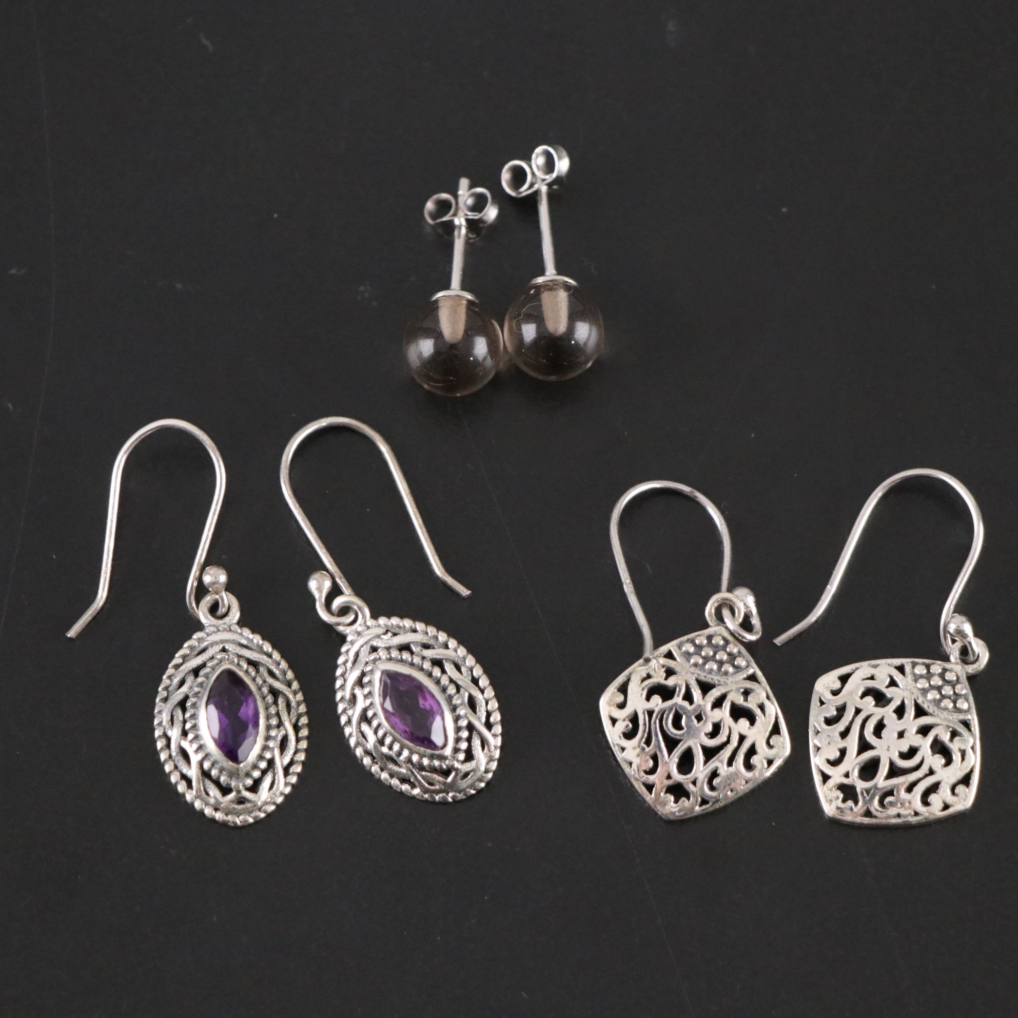 14 Assorted Sterling Silver Rings, Necklaces and Earrings