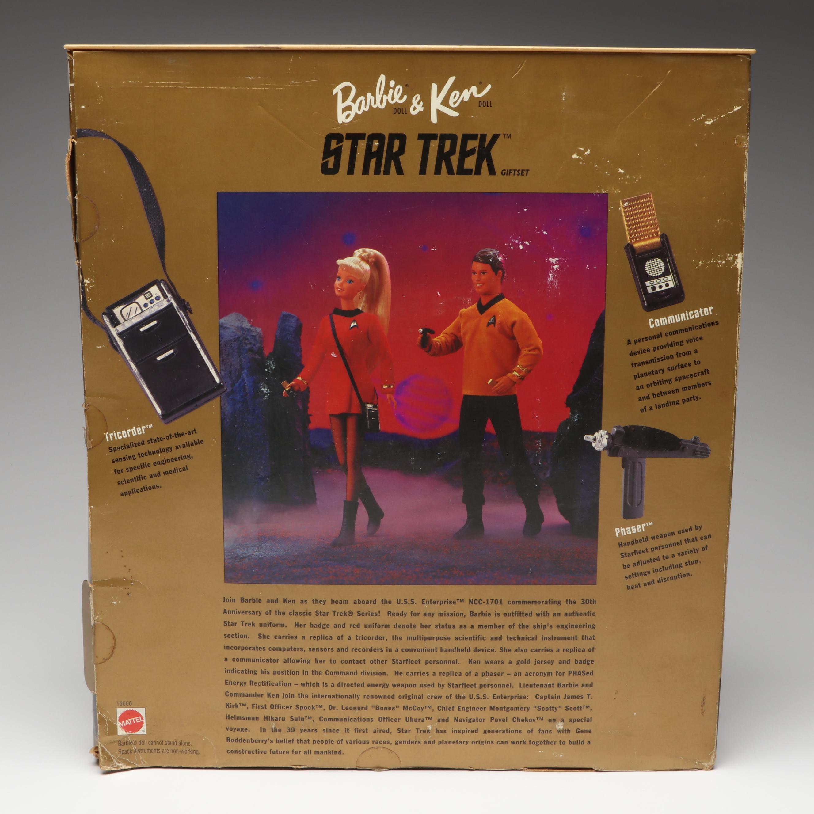 Barbie and Ken "Star Trek" Gift Set Dolls and Collector Timepiece