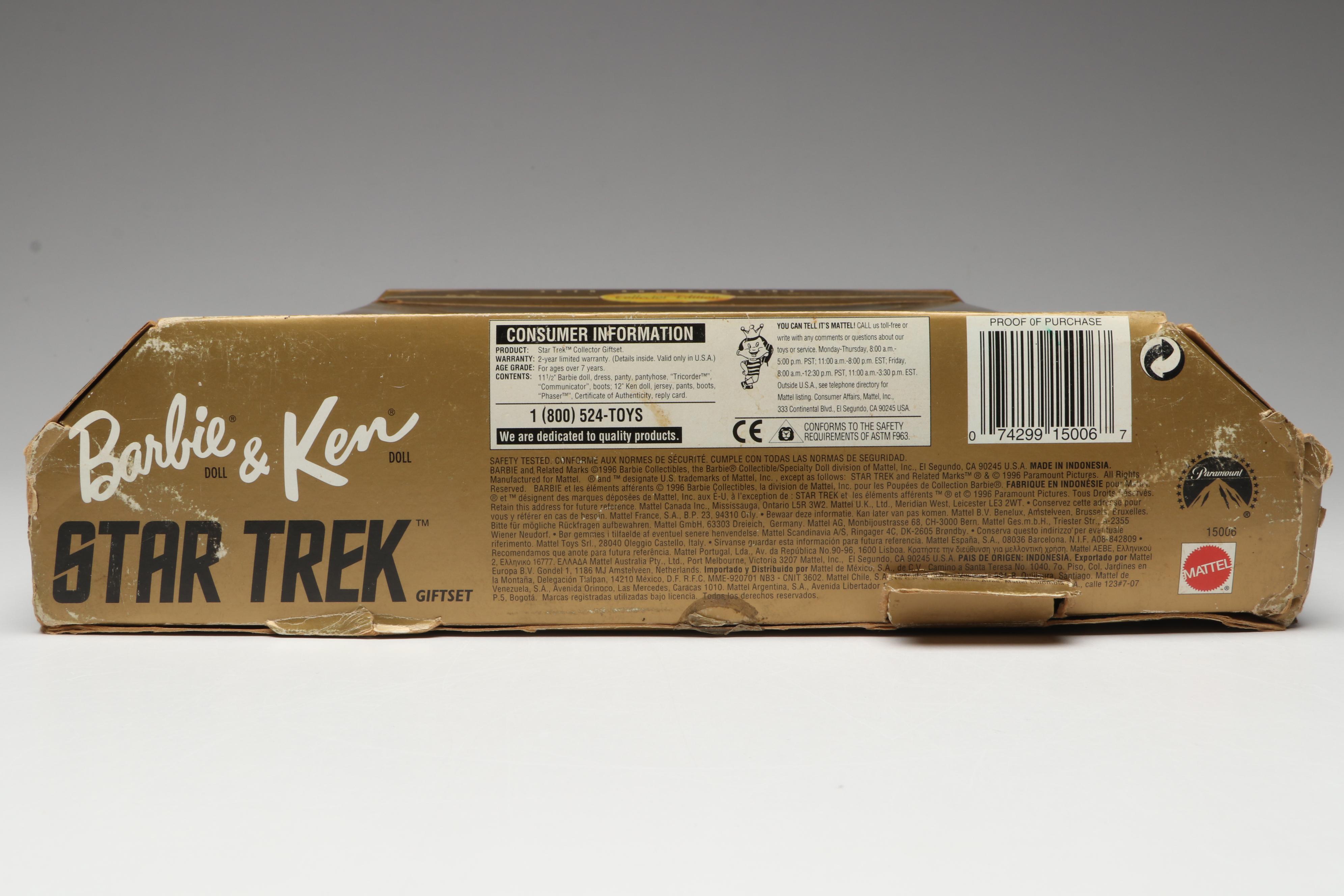 Barbie and Ken "Star Trek" Gift Set Dolls and Collector Timepiece