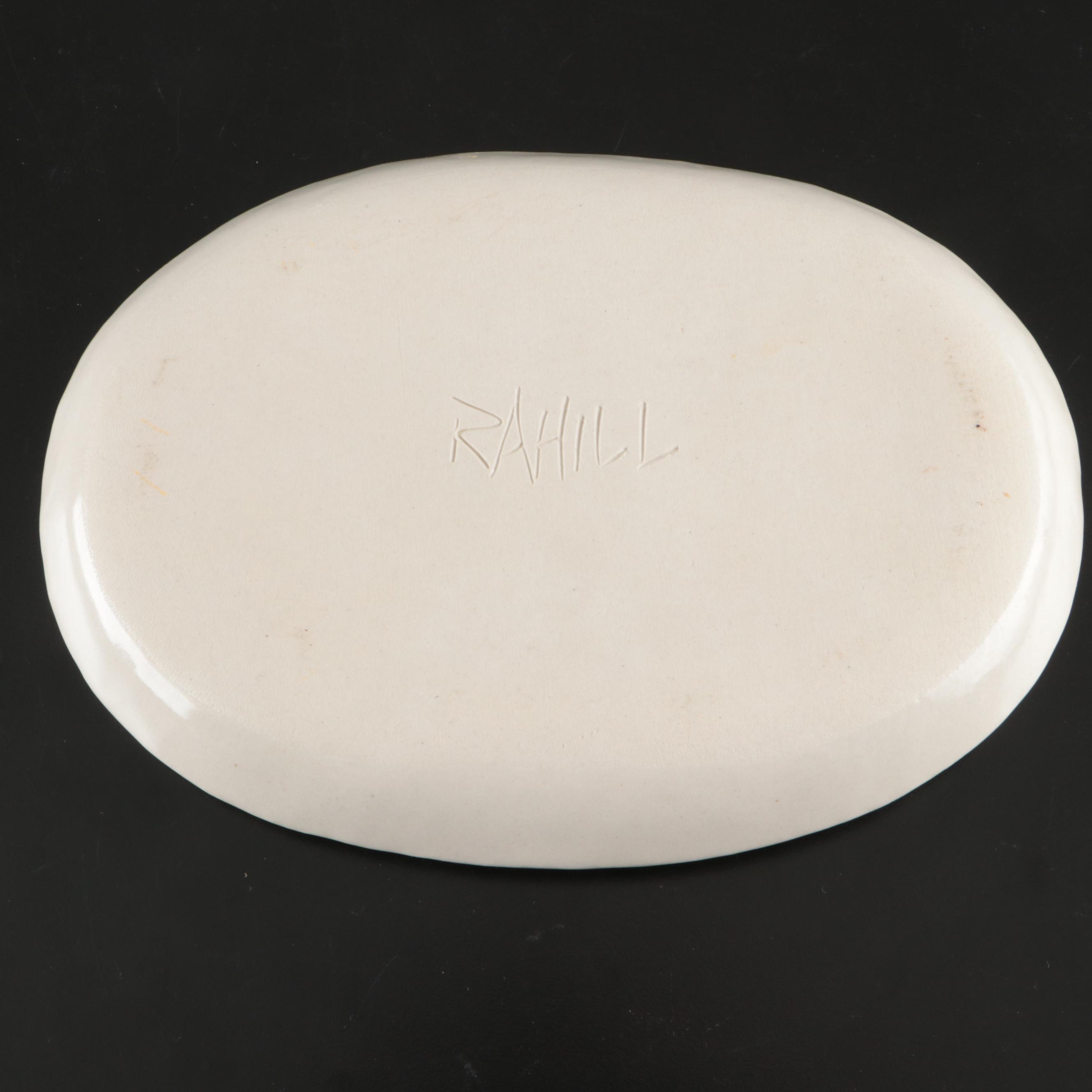 Faith Rahill Signed Nerikomi Ceramic Serving Platter and Plates