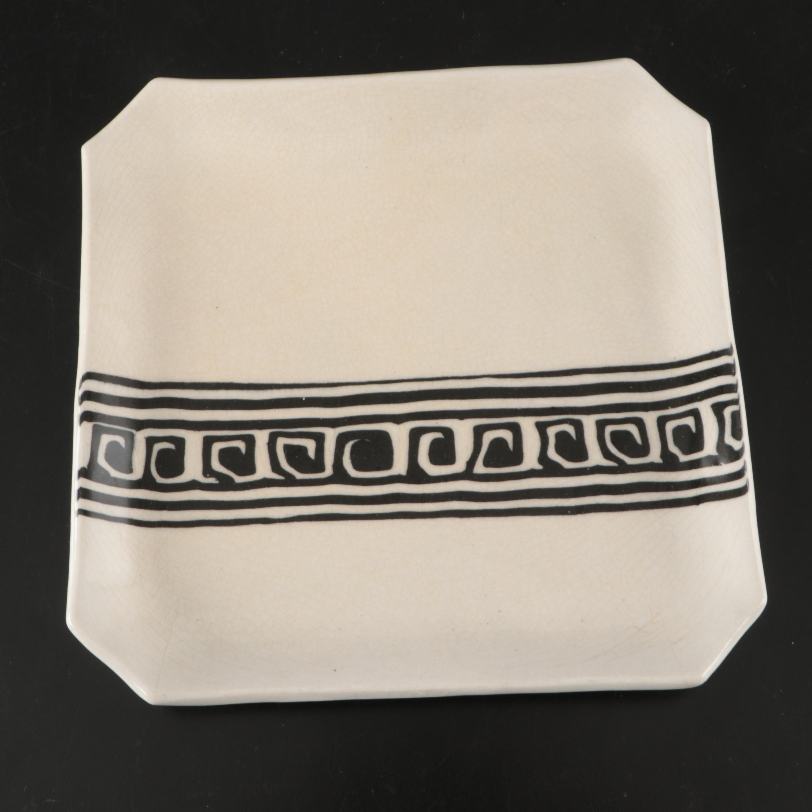 Faith Rahill Signed Nerikomi Ceramic Serving Platter and Plates