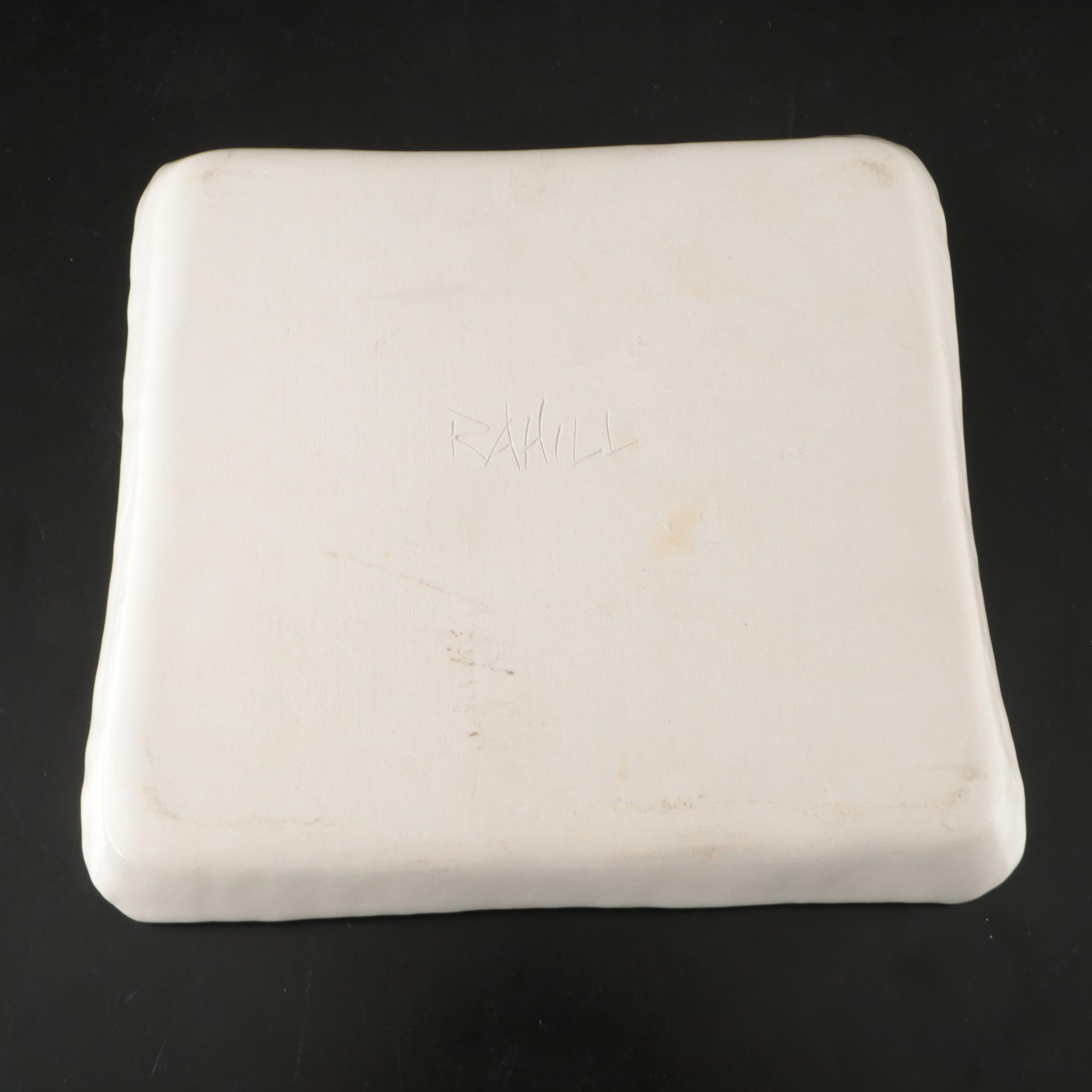 Faith Rahill Signed Nerikomi Ceramic Serving Platter and Plates