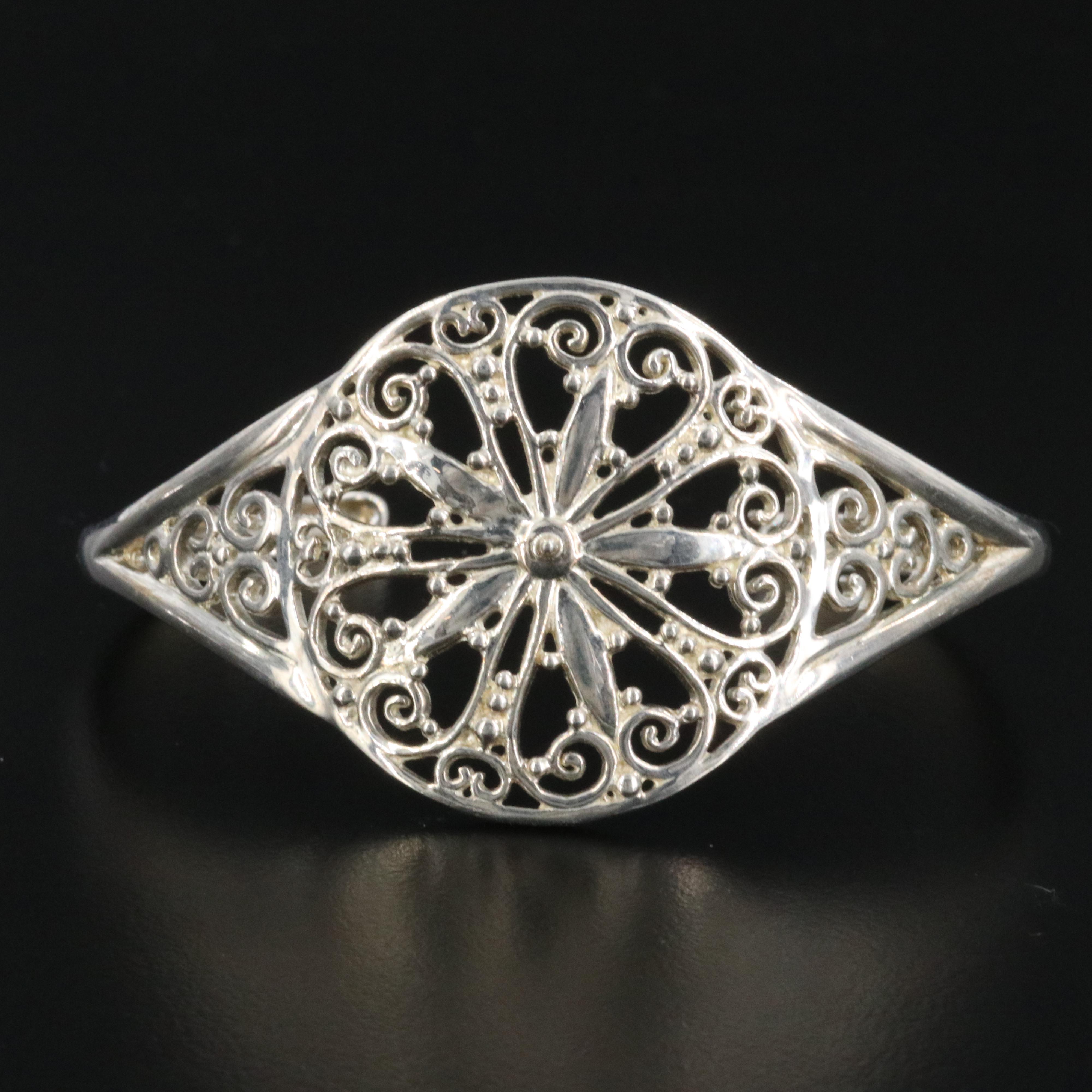 SeidenGang Sterling Floral Cuff Bracelet