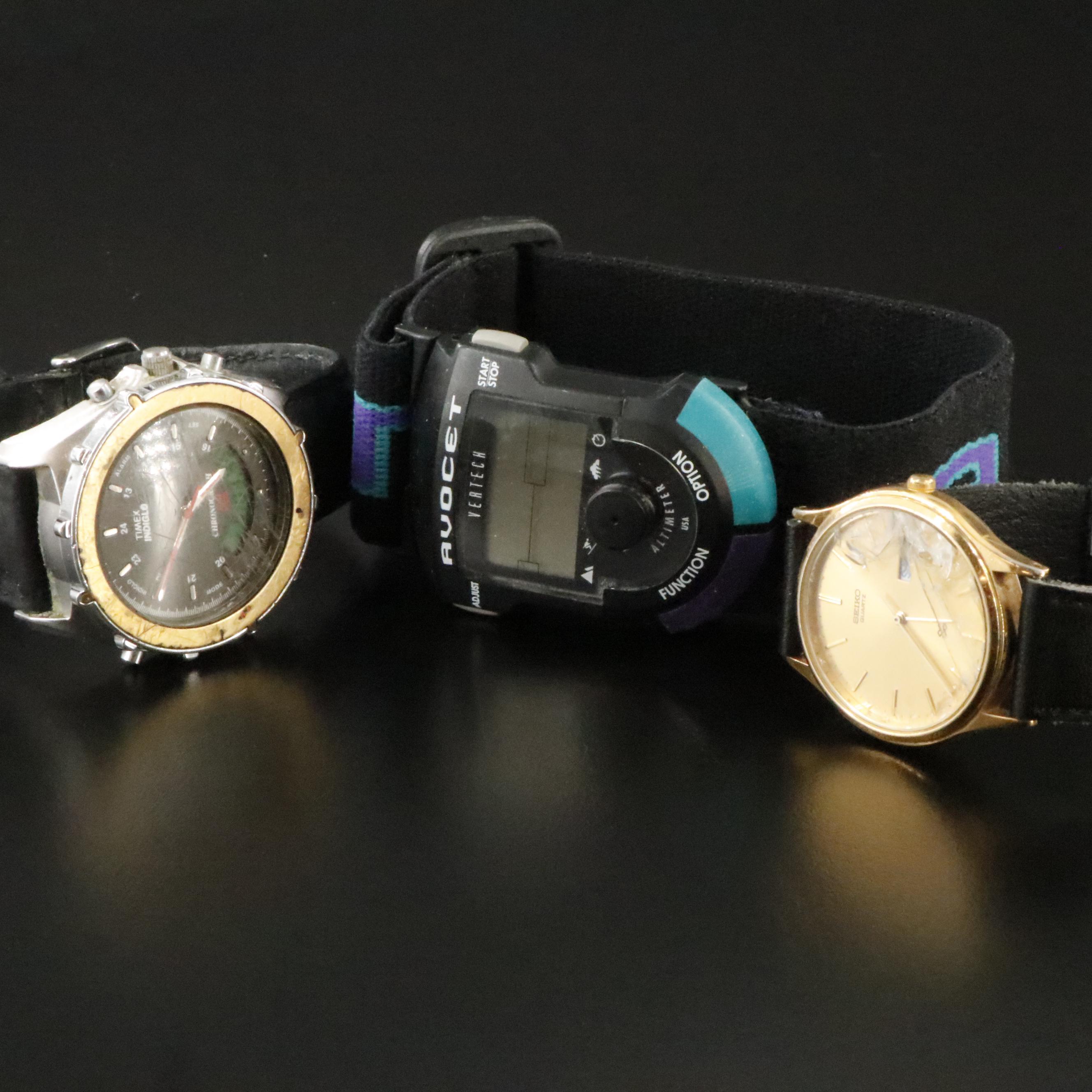 Pedre Dual Time Zone and Fossil Feature in Quartz and Stem Wind Watch Collection