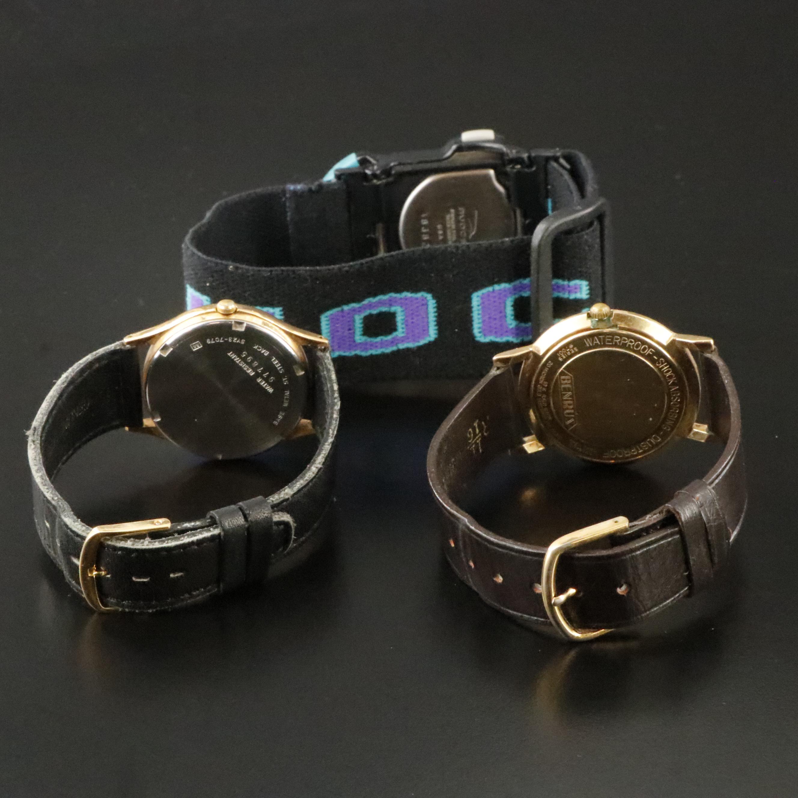 Pedre Dual Time Zone and Fossil Feature in Quartz and Stem Wind Watch Collection