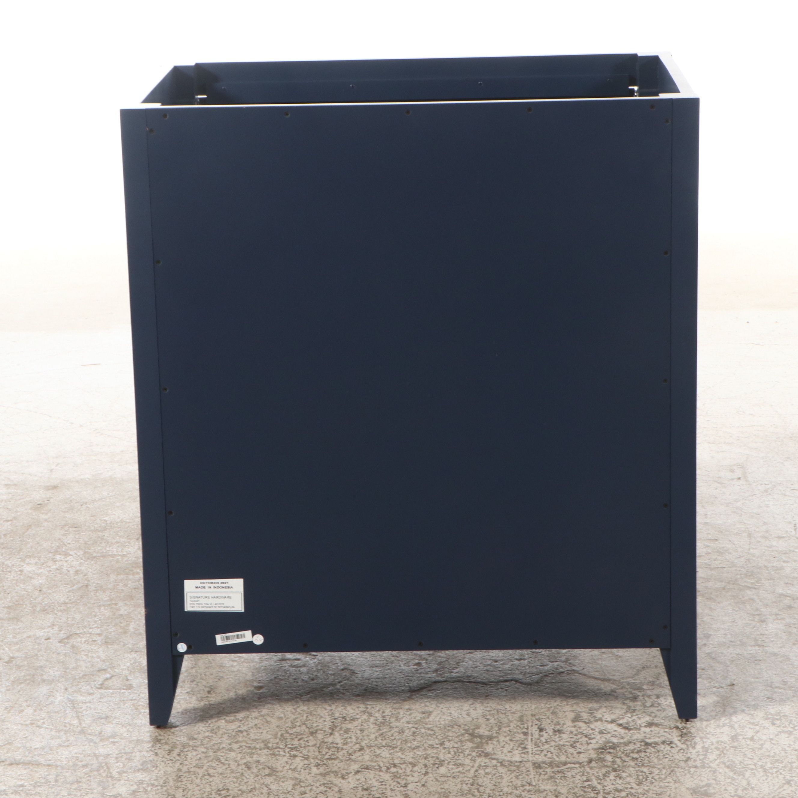 Signature Hardware Contemporary "Diamond" Bathroom Vanity in Navy