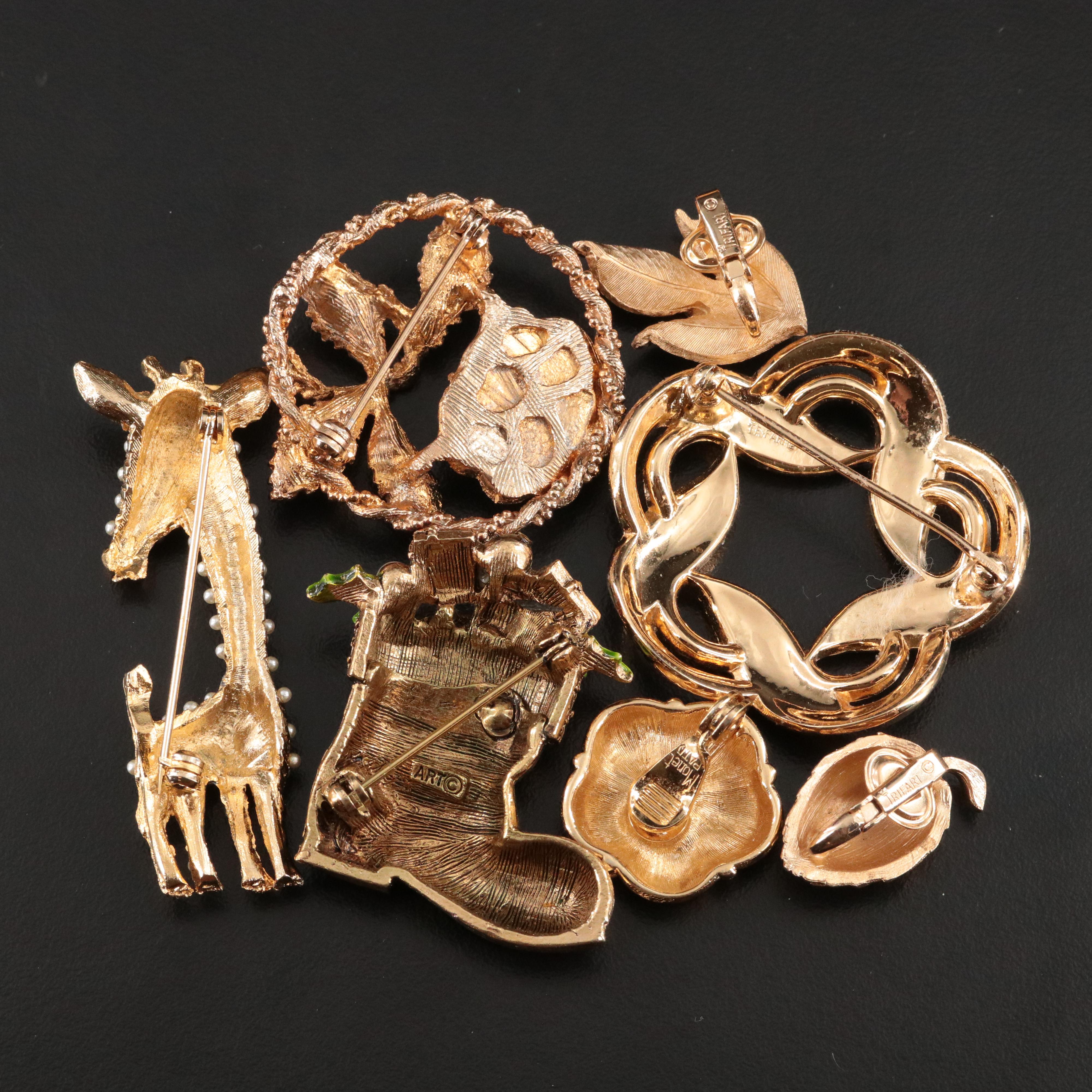 Joseph Mazor, Trifari and Giraffe Brooches Featured in Vintage Costume Jewelry