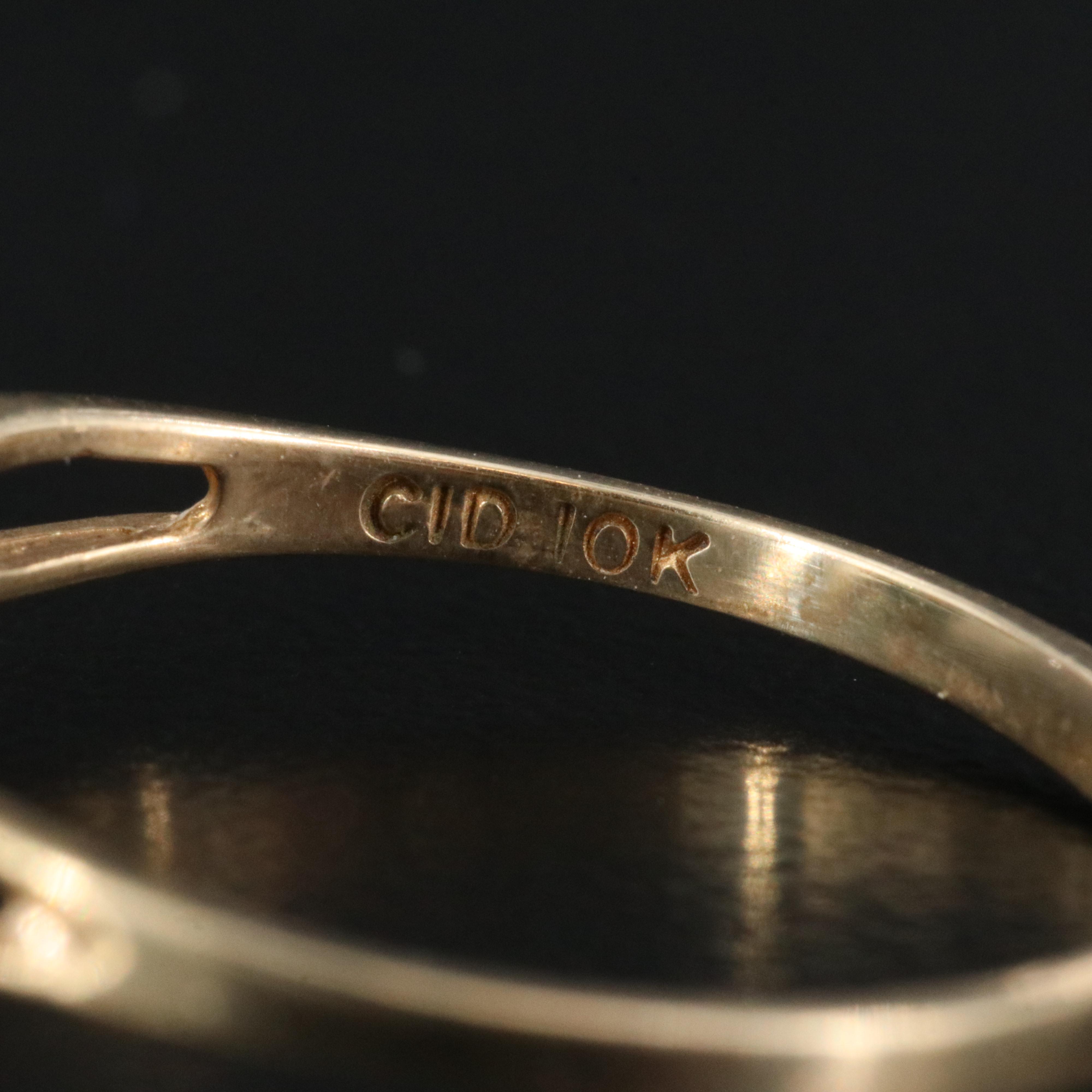 10K Emerald and Diamond Ring