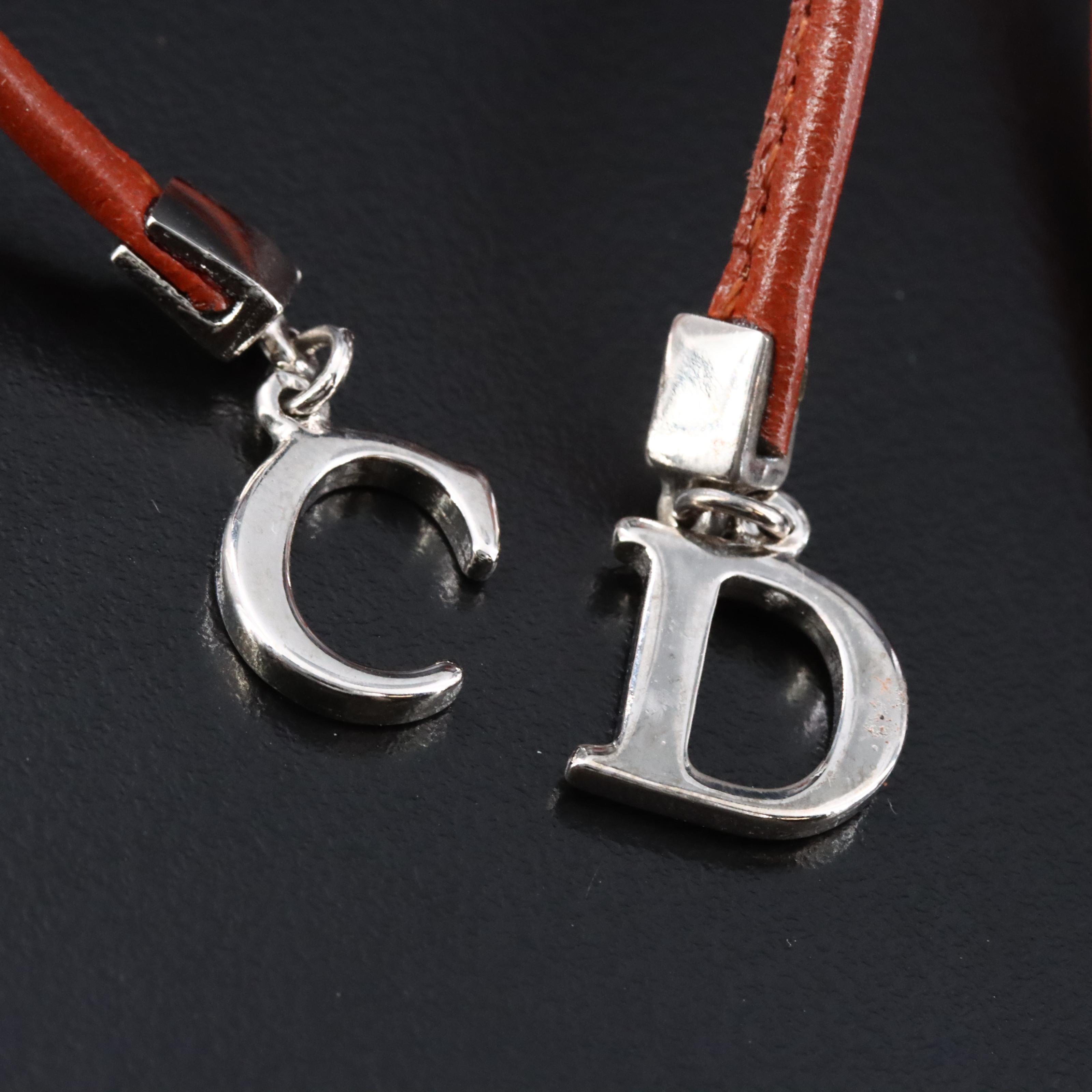 Christian Dior CD Faux Leather Wrist Wrap Bracelet or Necklace