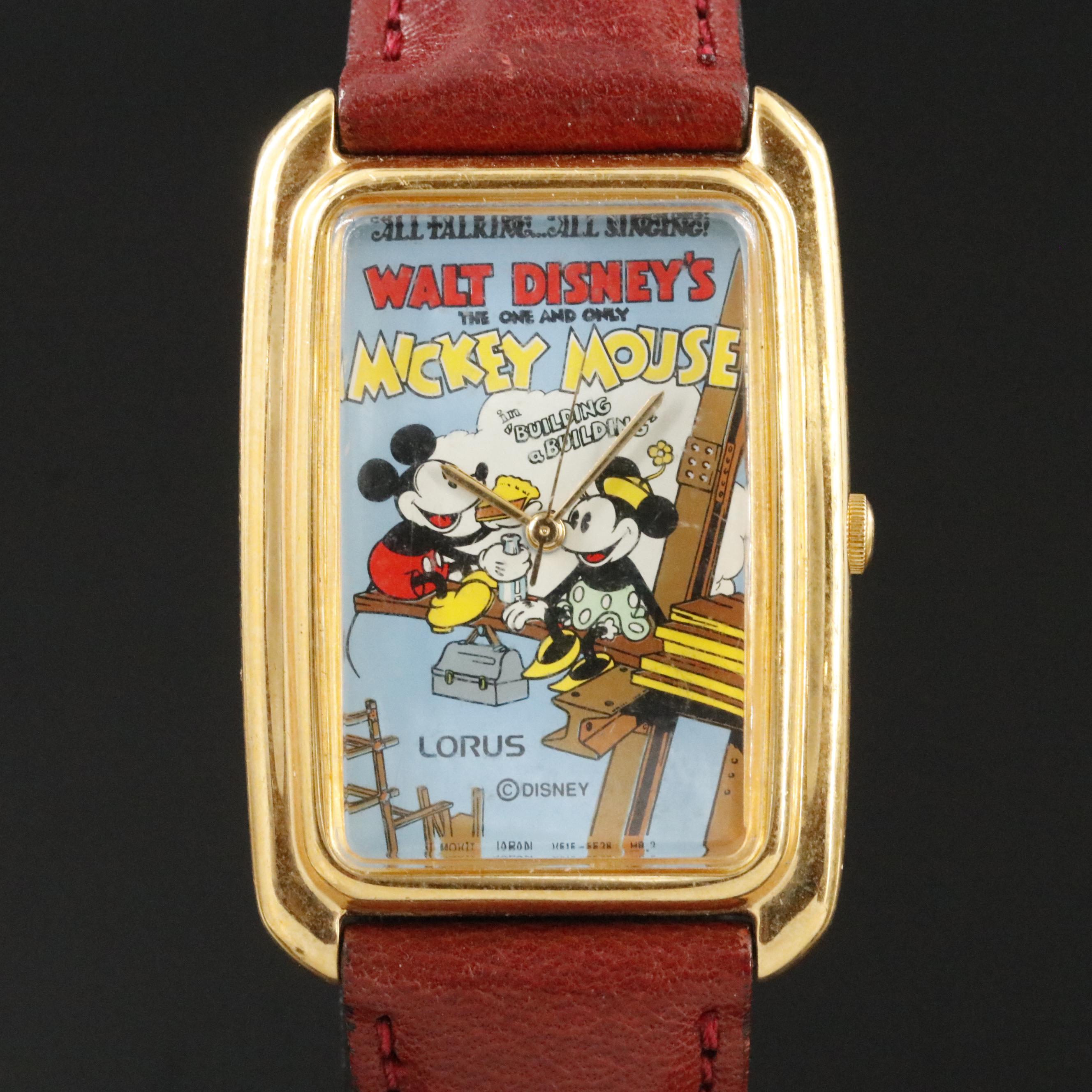 Vintage Lorus Walt Disney's Mickey Mouse in Building a Building Quartz Watch