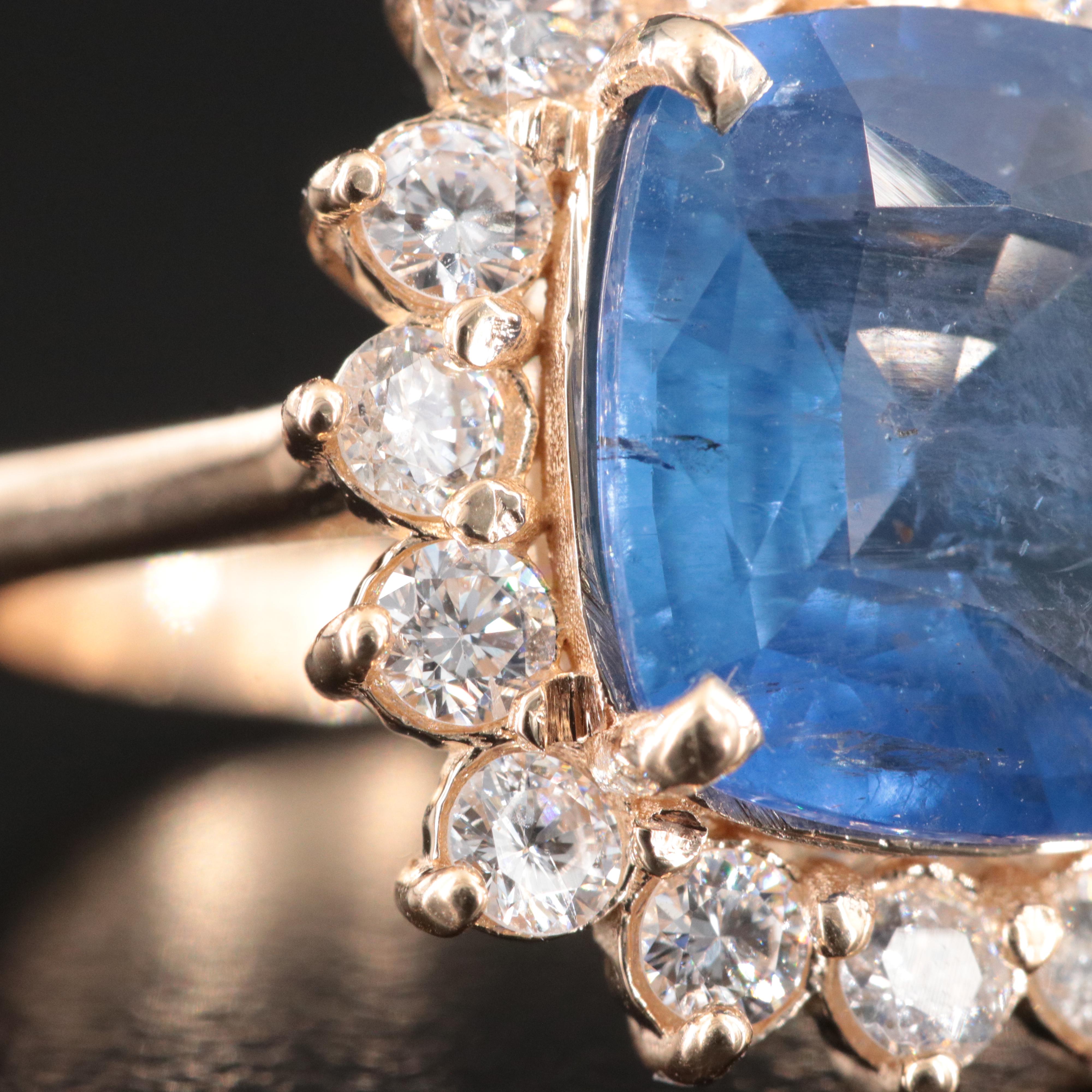 14K 5.32 CT and 1.01 CTW Diamond Ring with GIA Report