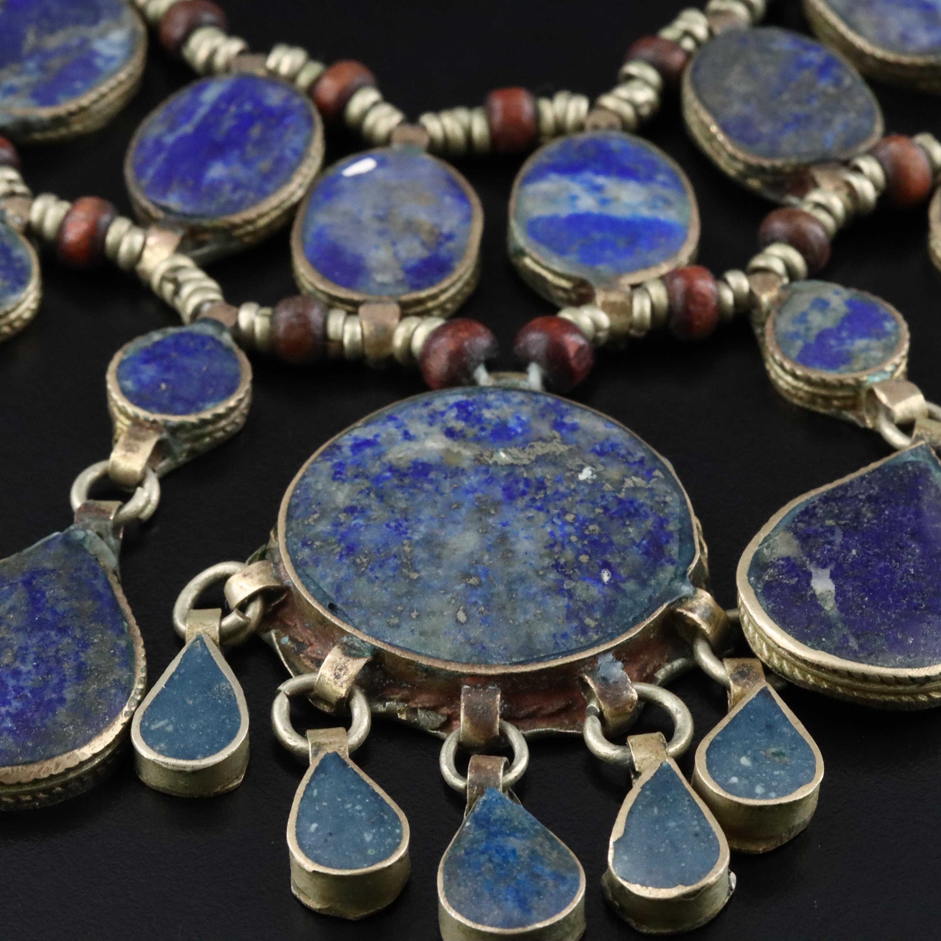Afghan Kuchi Lapis Lazuli Layered Bead Necklace
