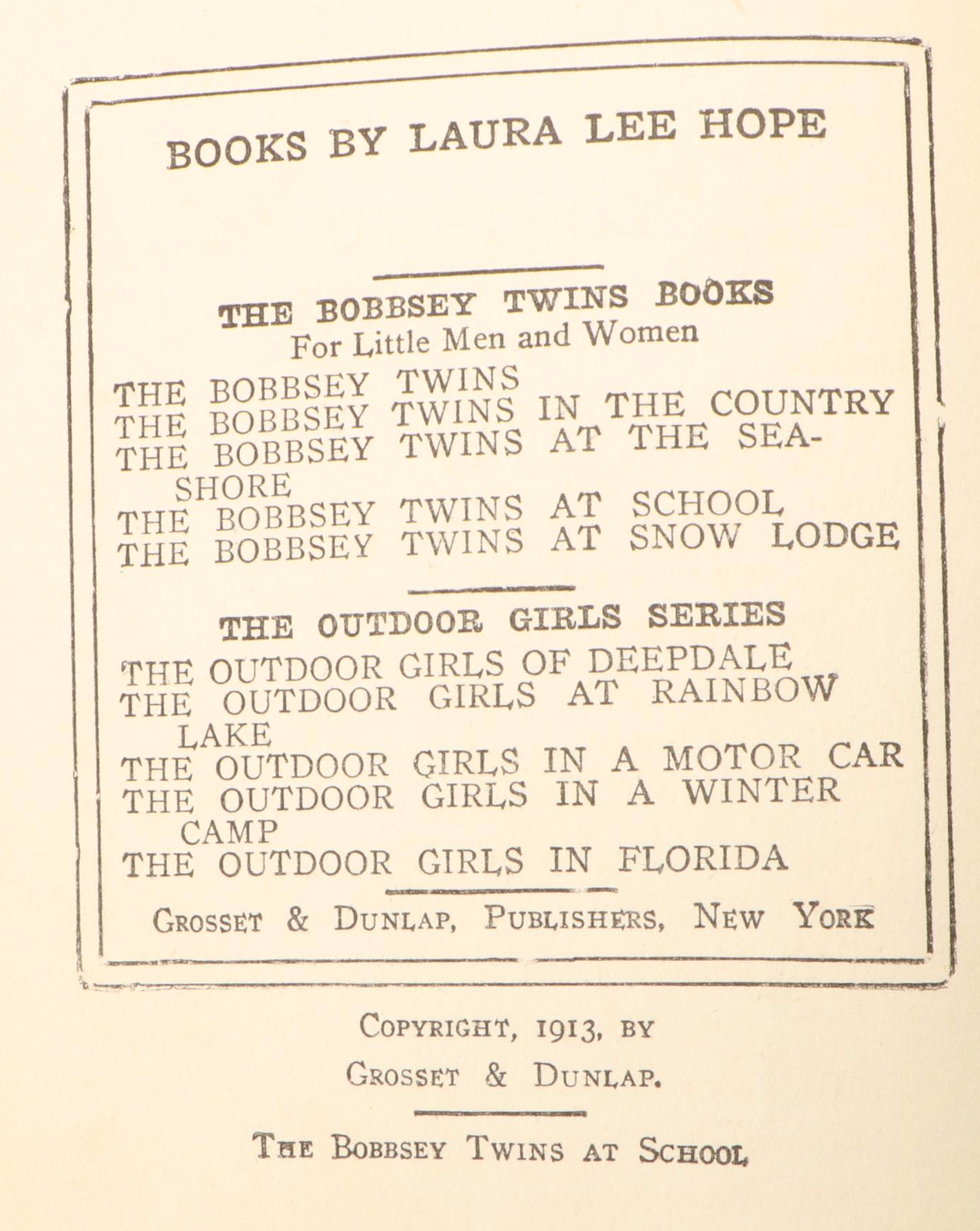"The Bobbsey Twins" Partial Series by Laura Lee Hope, Early 20th C.