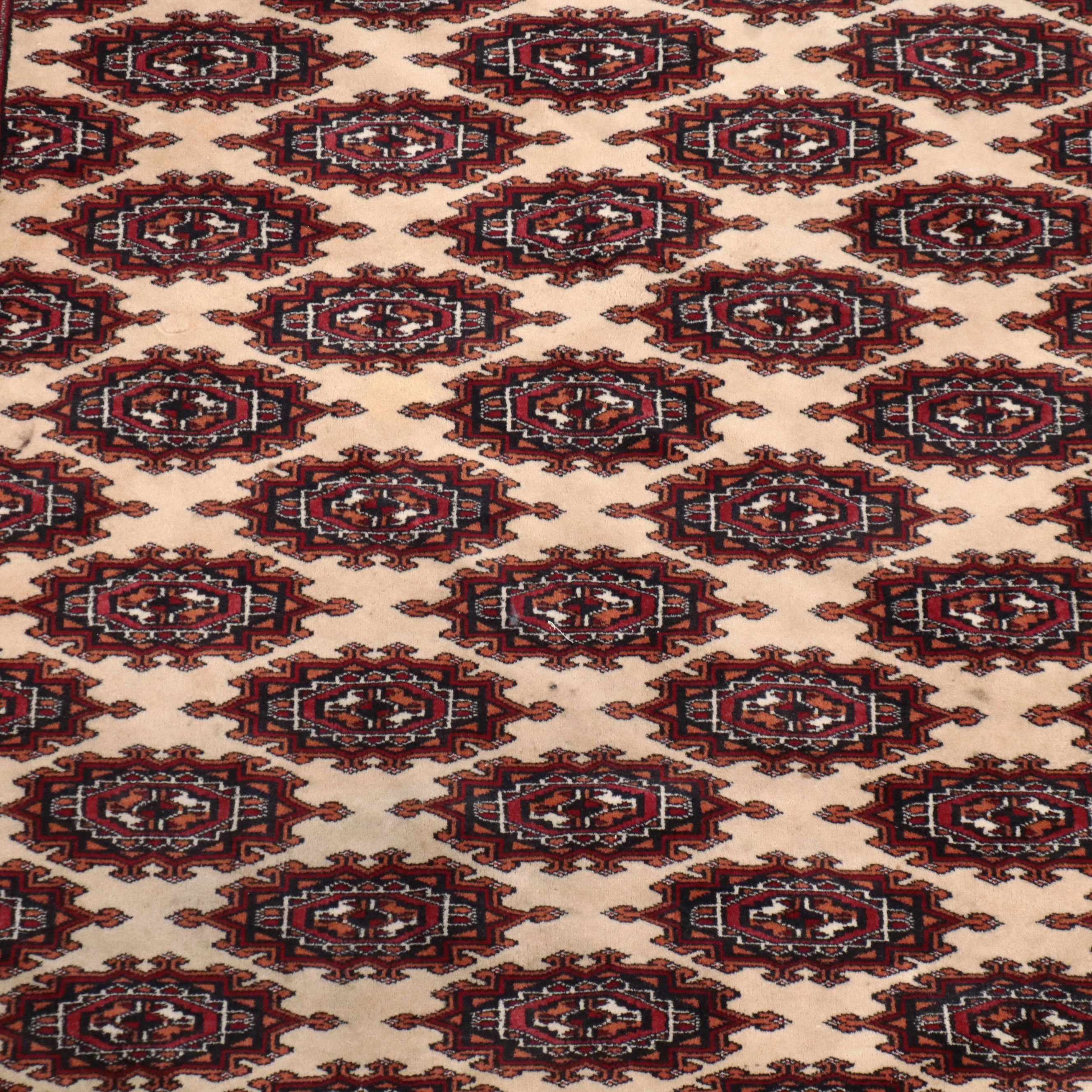 6'3 x 9' Hand-Knotted Pakistani Bokhara Area Rug