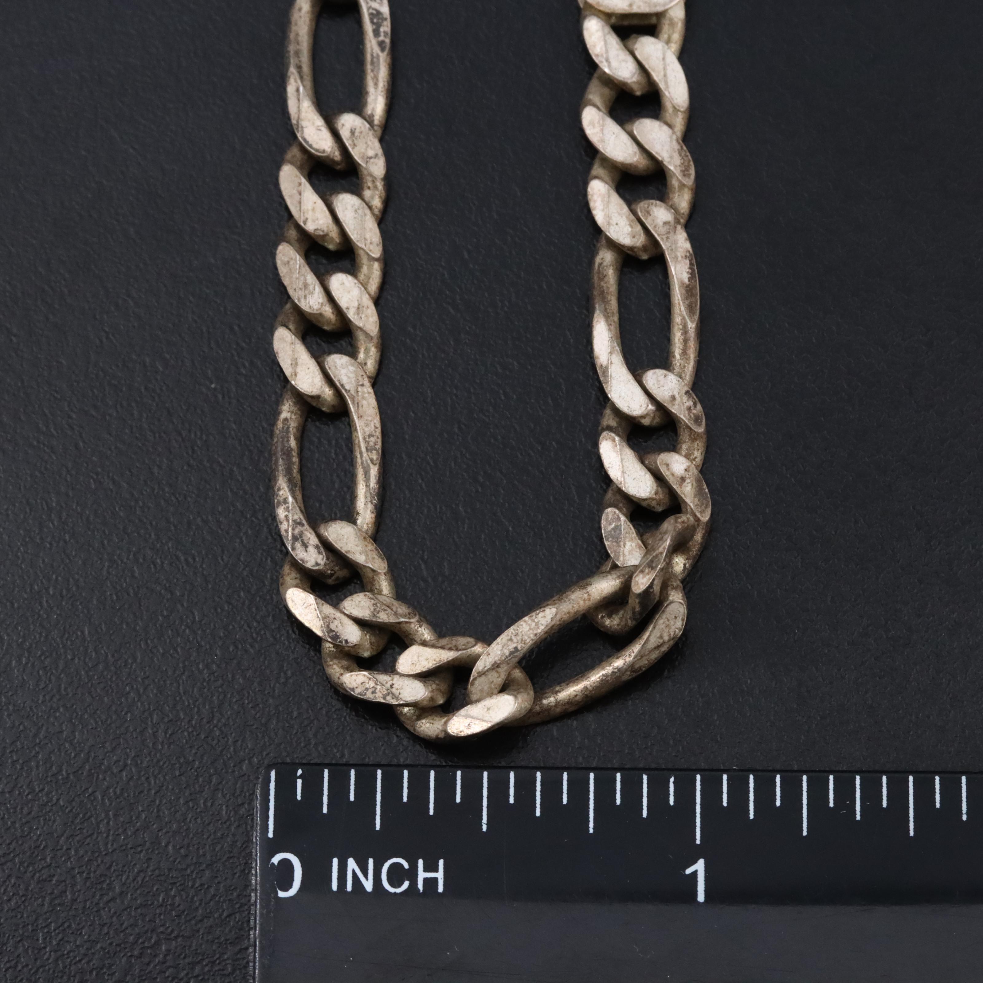 Sterling Figaro Chain Necklaces