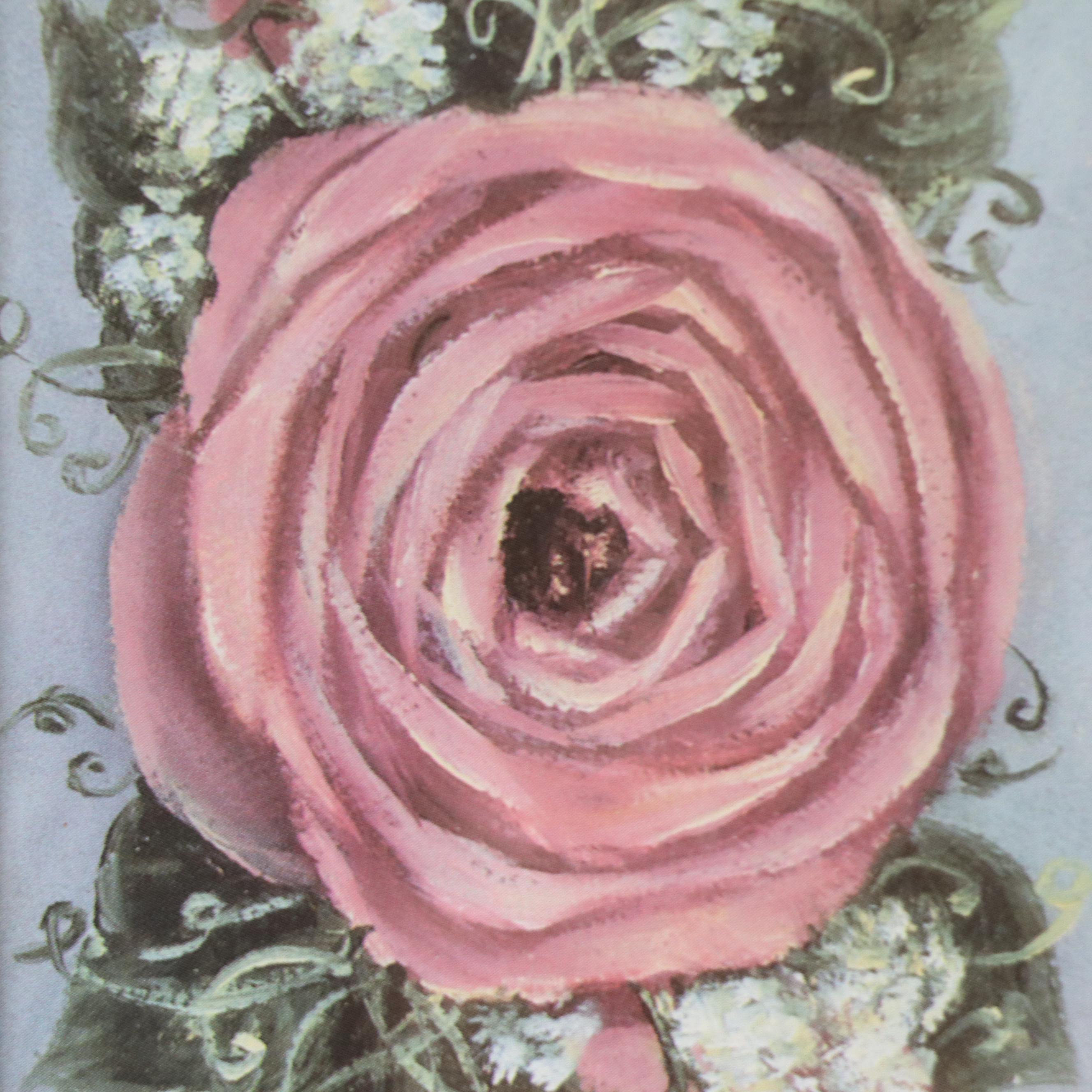 Glynda Turley Offset Lithograph of Pansies and Roses, Late 20th Century