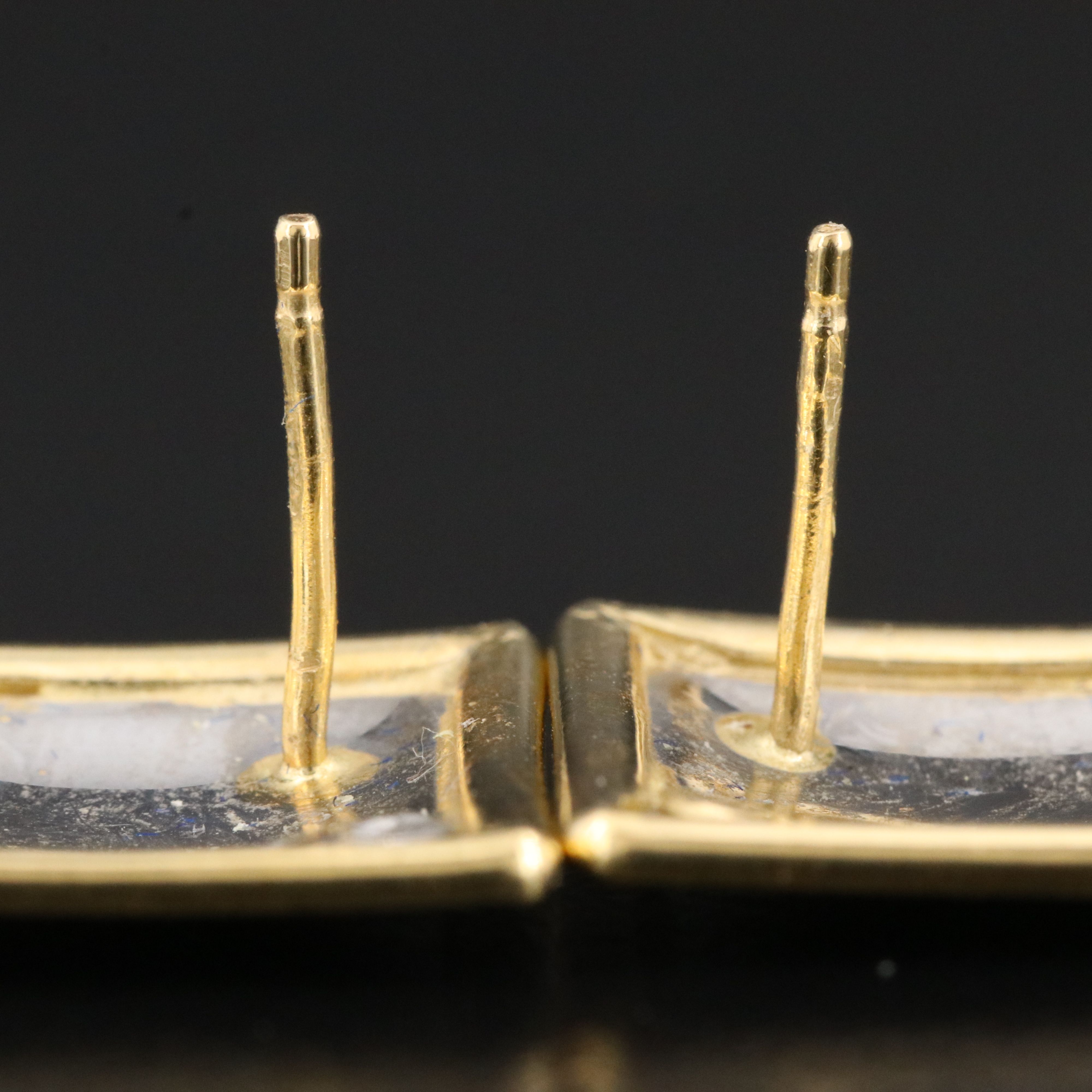 Italian 18K and Platinum Square Earrings