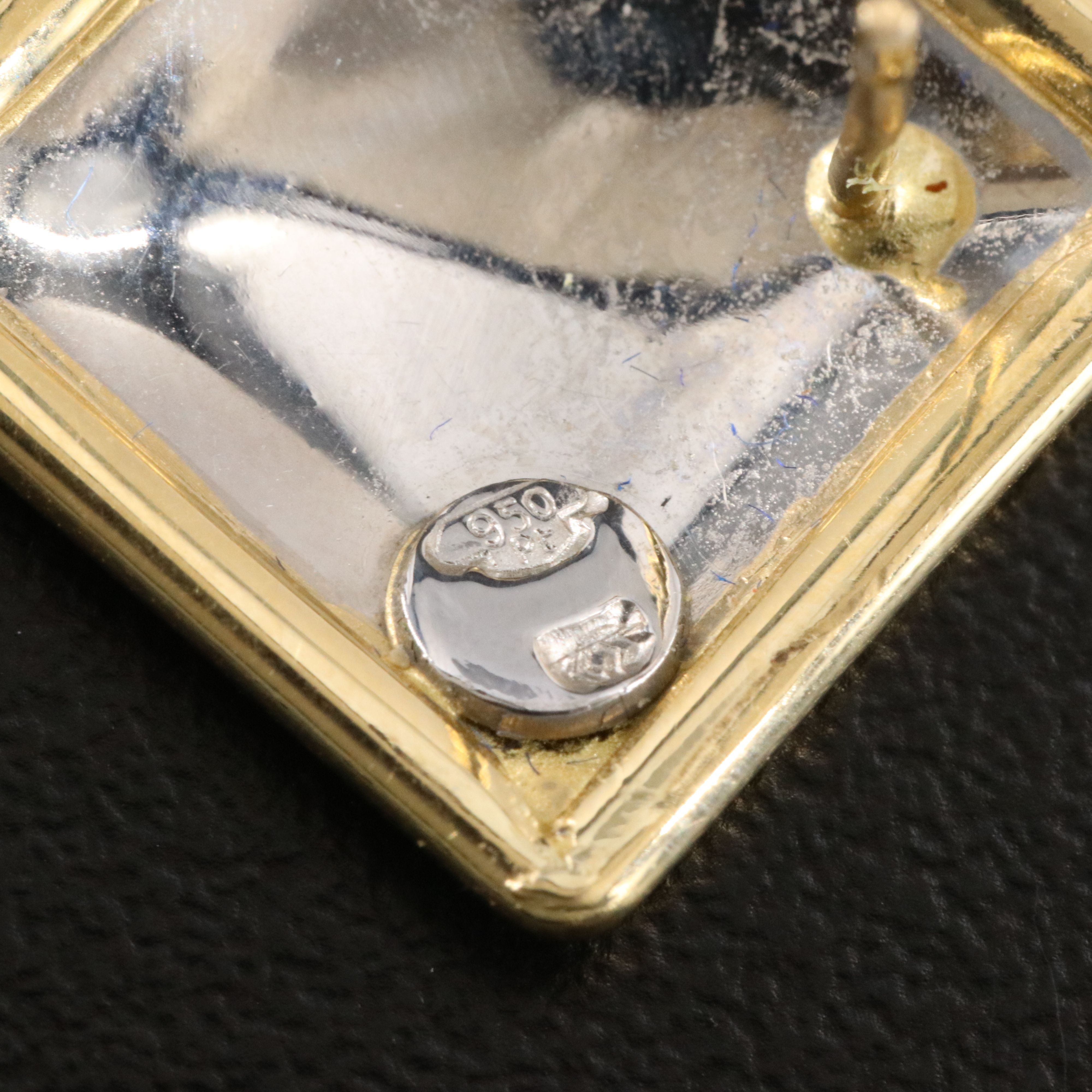 Italian 18K and Platinum Square Earrings