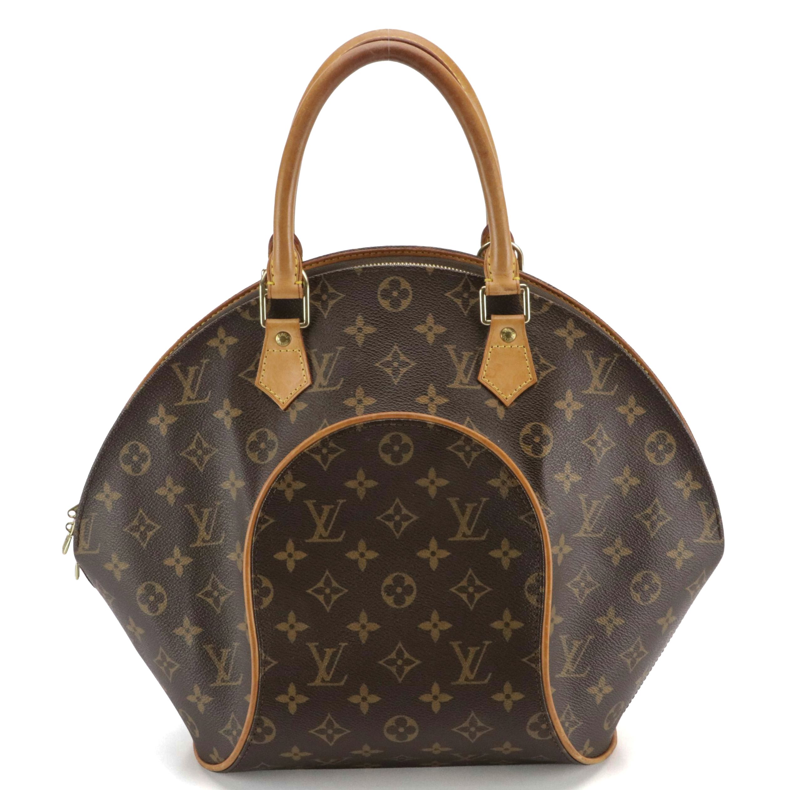 Louis Vuitton Ellipse MM Handbag in Monogram Canvas and Vachetta Leather